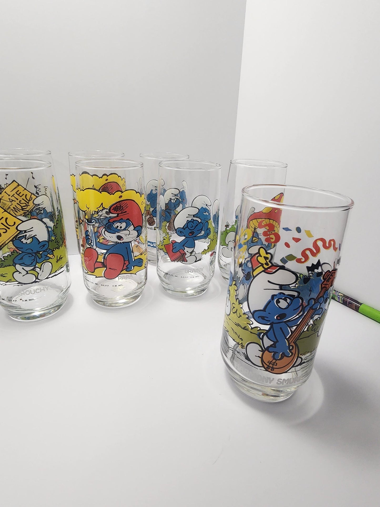 1983 Hardee's Smurfs Glasses - Hardee's Glasses - Vintage Smurfs - Smurfs Glasses
