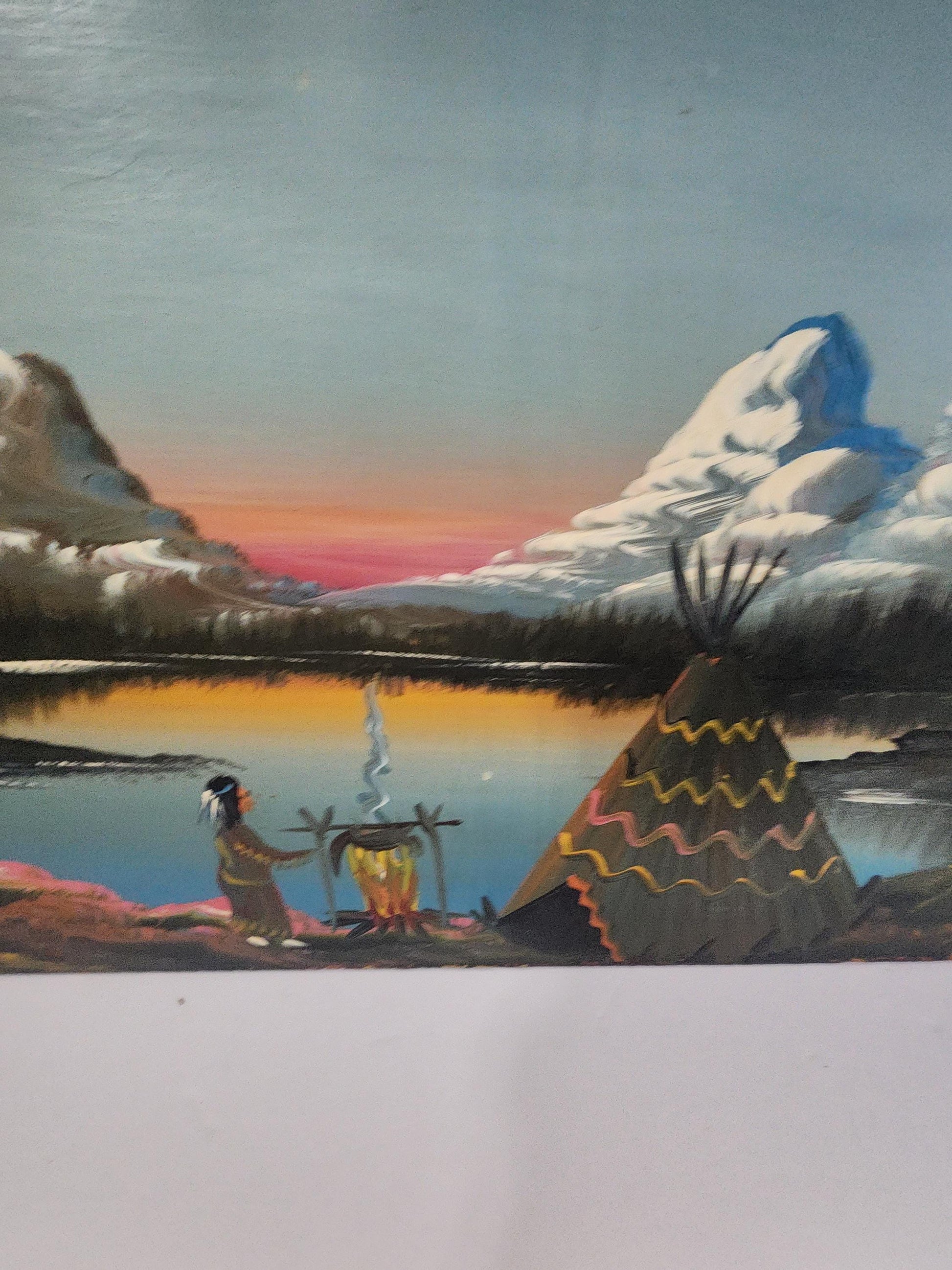 Beautiful Burdette Hand Painted Lake Mountains Scenery - Paintings - Hand Painted - Wall Decor - Art - Mountains - Lakes