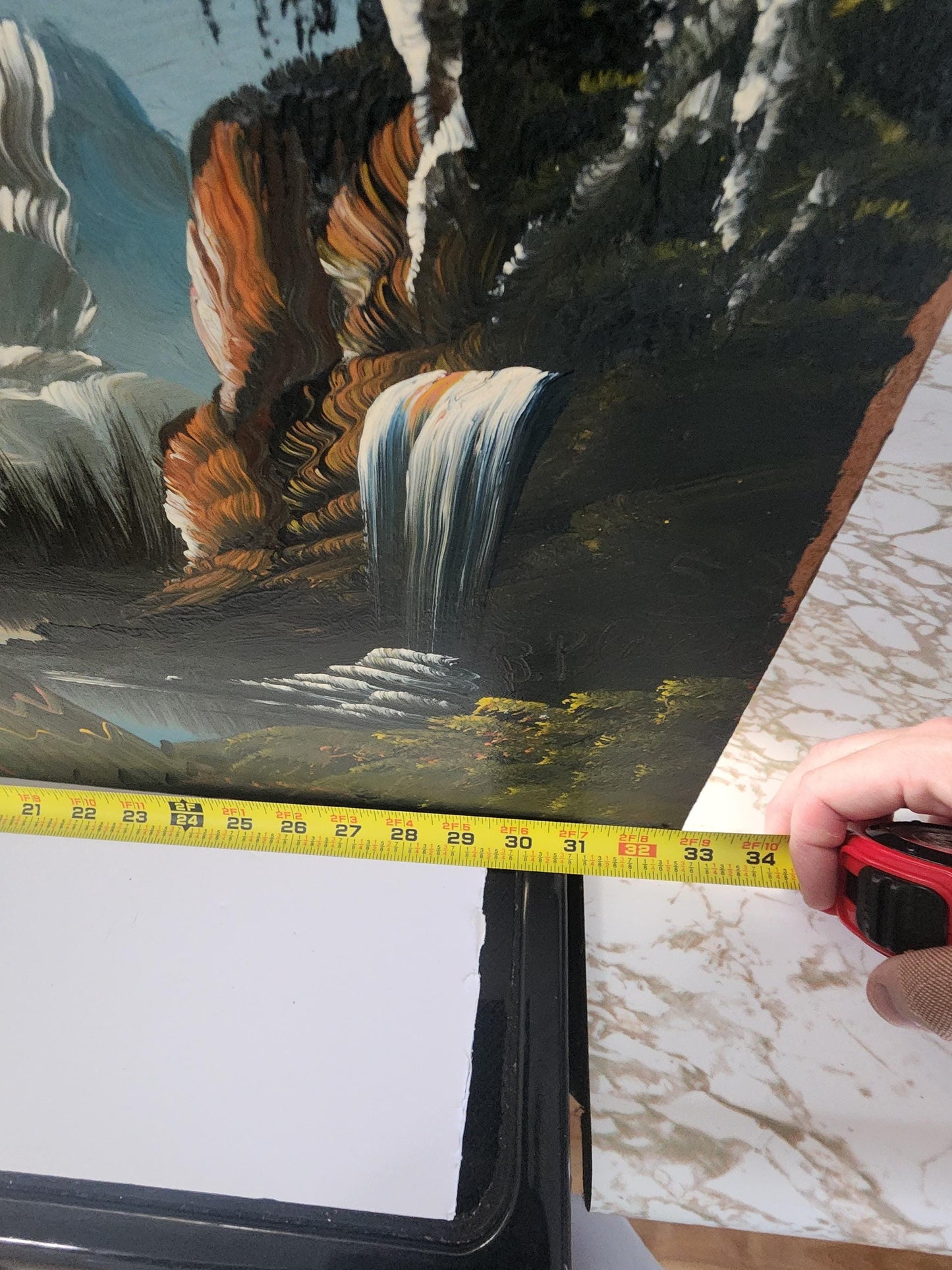 Beautiful Burdette Hand Painted Lake Mountains Scenery - Paintings - Hand Painted - Wall Decor - Art - Mountains - Lakes