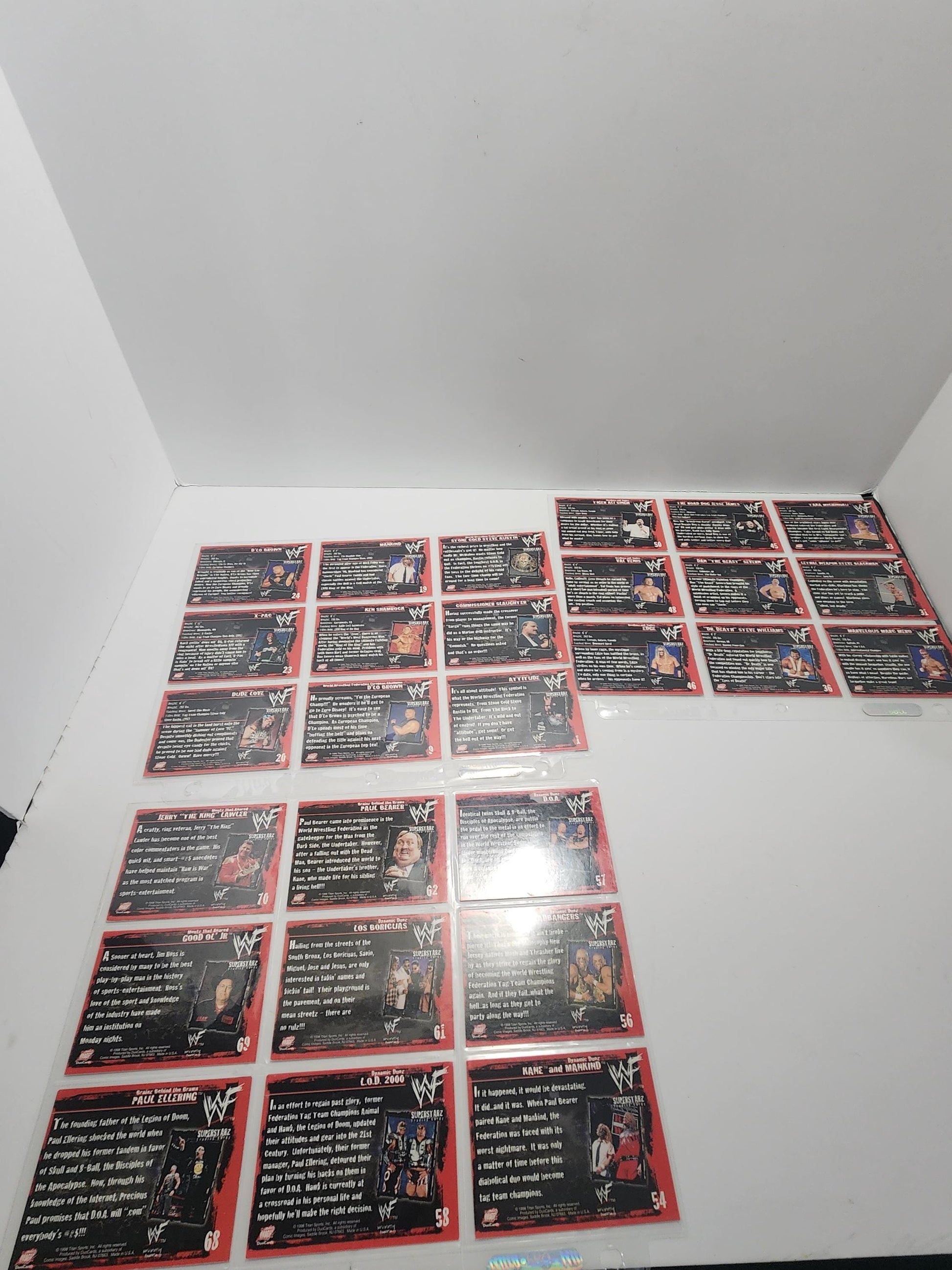 WWF Vintage 1990s 3 Pages Of Wrestling Trading Cards - Trading Cards - TCG - WWF Raw - Wwf - Wrestling Toys - Wwe