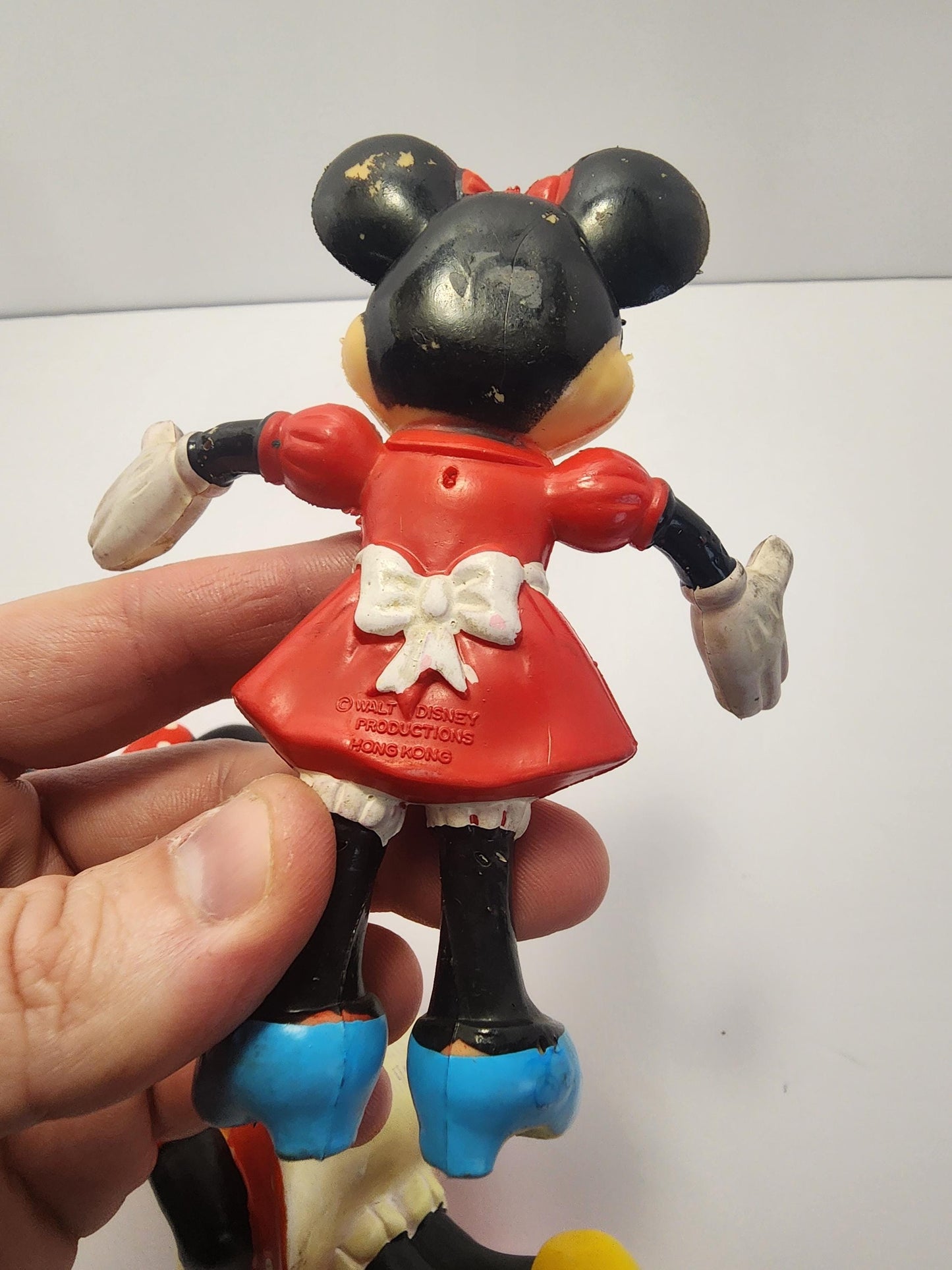 Walt Disney 1980s Vintage Minnie Mouse Figures Lot of 2 - Minnie Mouse - Walt Disney - Disney Toys - Minnie Mouse Toys - Squeak Toys