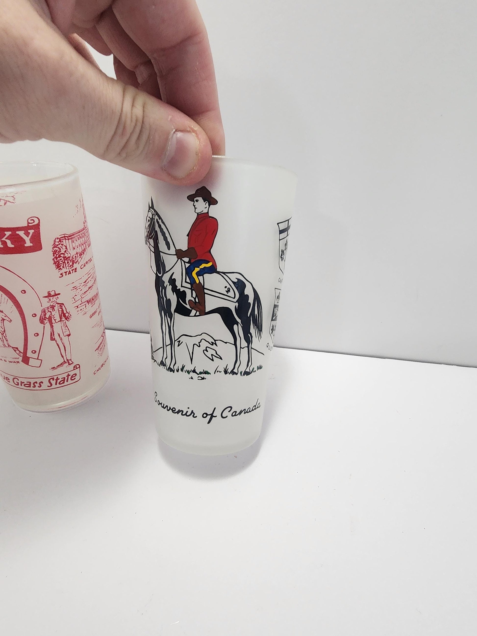 State Character Vintage Glasses - Salt Lake City - Utah - Michigan - Kentucky - Canada - Souvenir- Glasses - Tumblers - Vintage Glasses