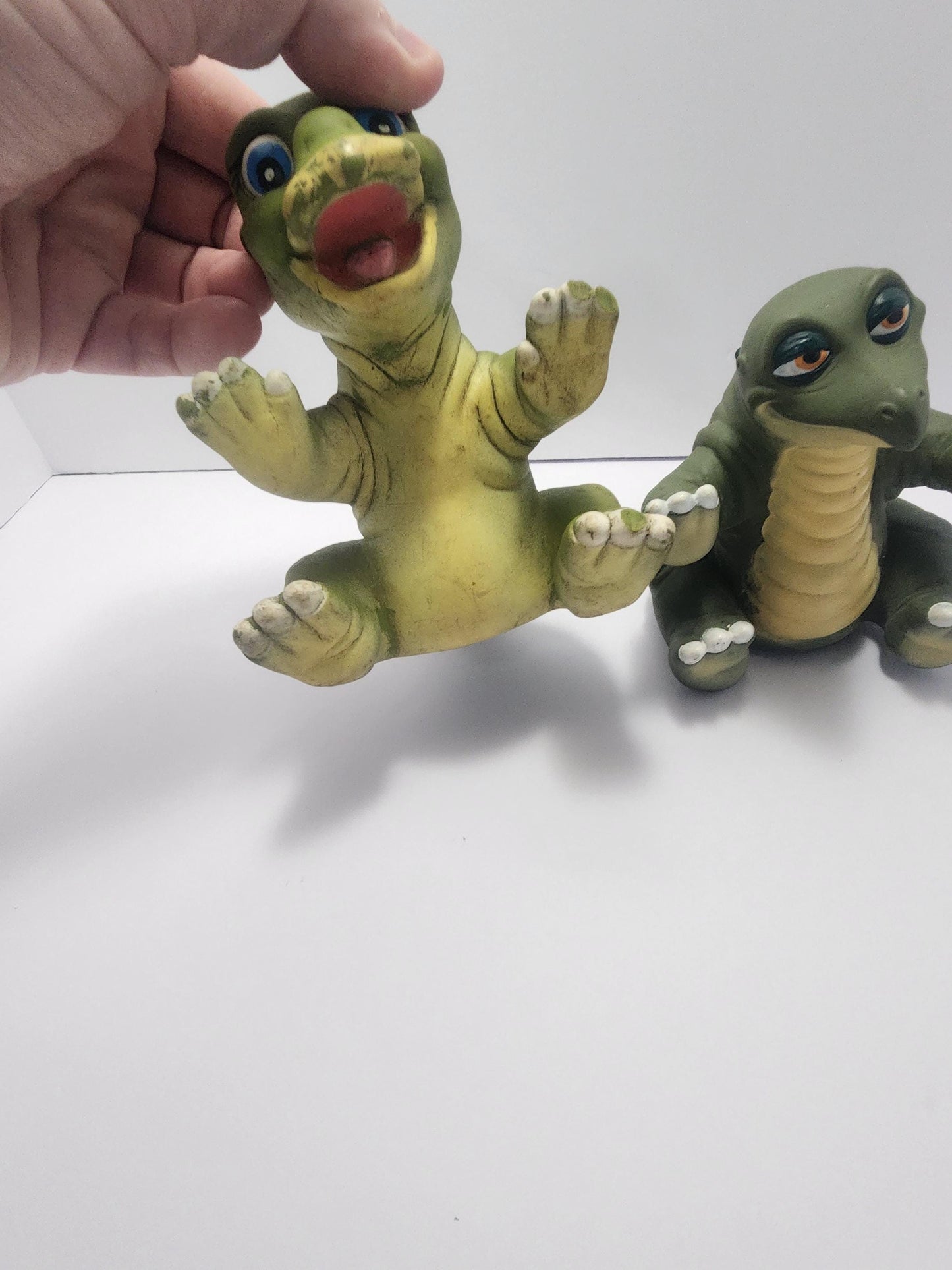 Land Before Time 1988 Ducky & Spike Figures - Land Before Time - Dinosaurs - Vintage Toys - Pizza Hut - Pizza Hut Toys - Hand Puppets
