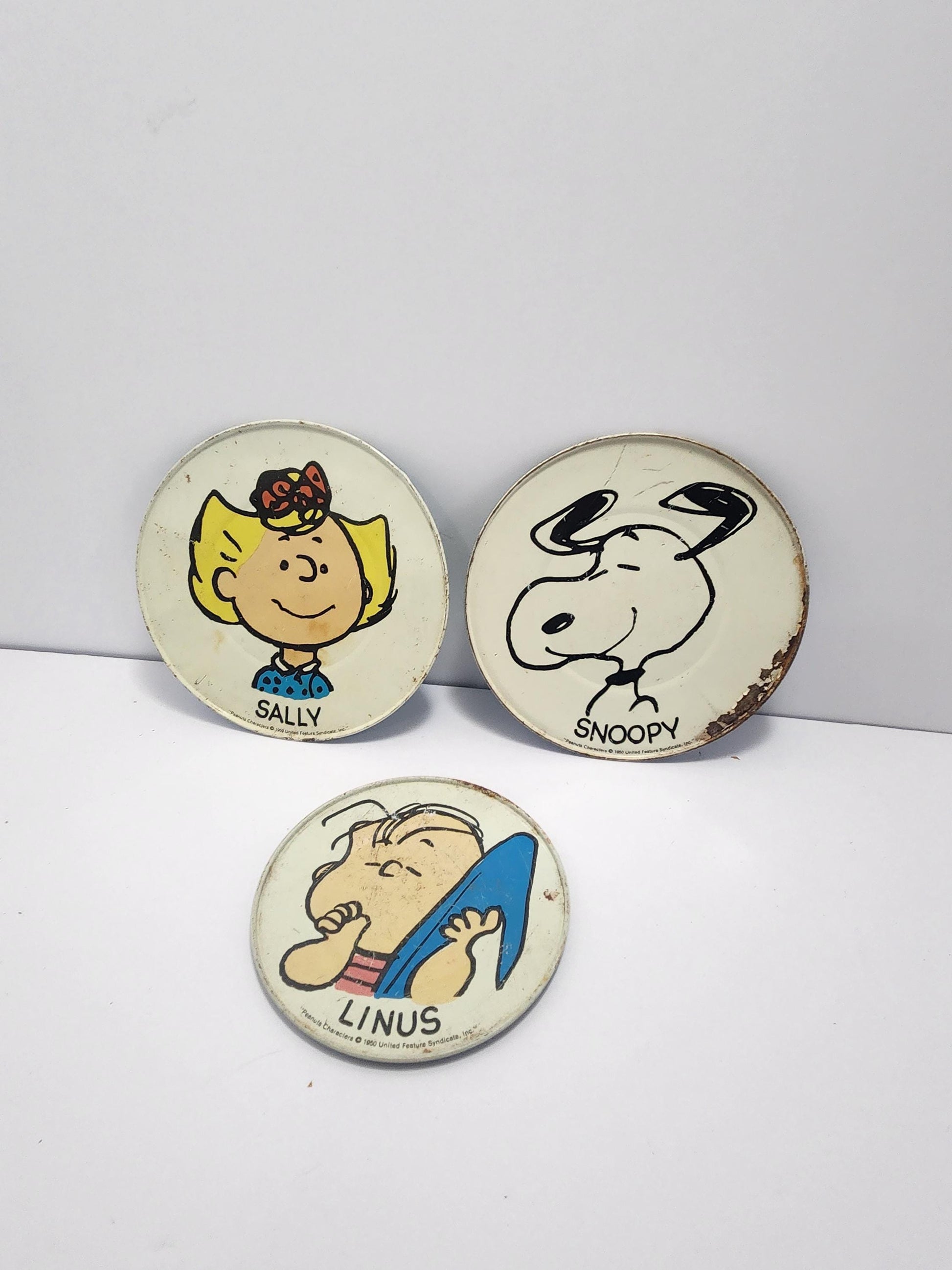 1950s Peanut Gang Snoopy Plates Lot Of 3 - Charlie Brown - Peanut Gang - Peanuts Gang - Snoopy - Character Plates - Plates - Snoopy Toys