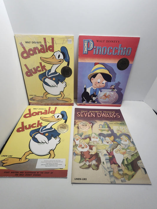 Walt Disney Commerative Books - Snow White - Seven Dwarfs - Donald Duck - Pinnochio - Commerative - Walt Disney - Disney Gifts