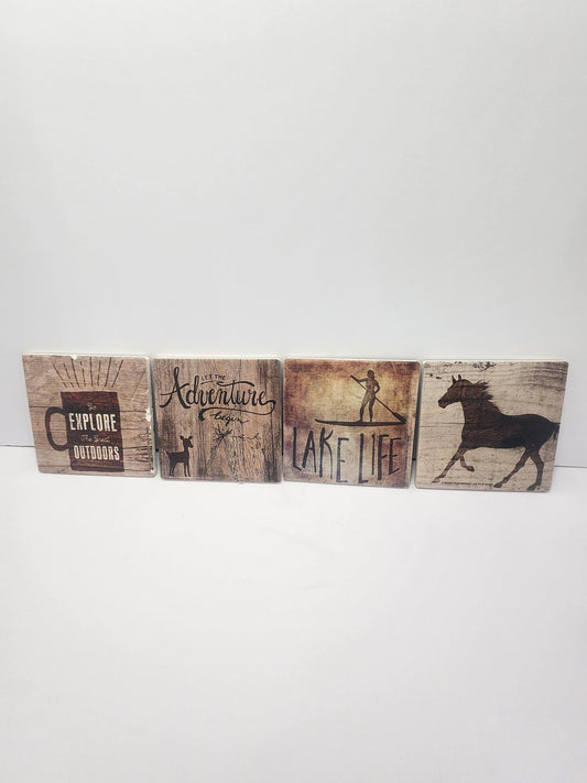 Outdoor Themed Coasters - Coasters - Animals - Horses - Horse Decor - Adventure - Adventure Decor - Decor - Drinkware - Gift Coasters