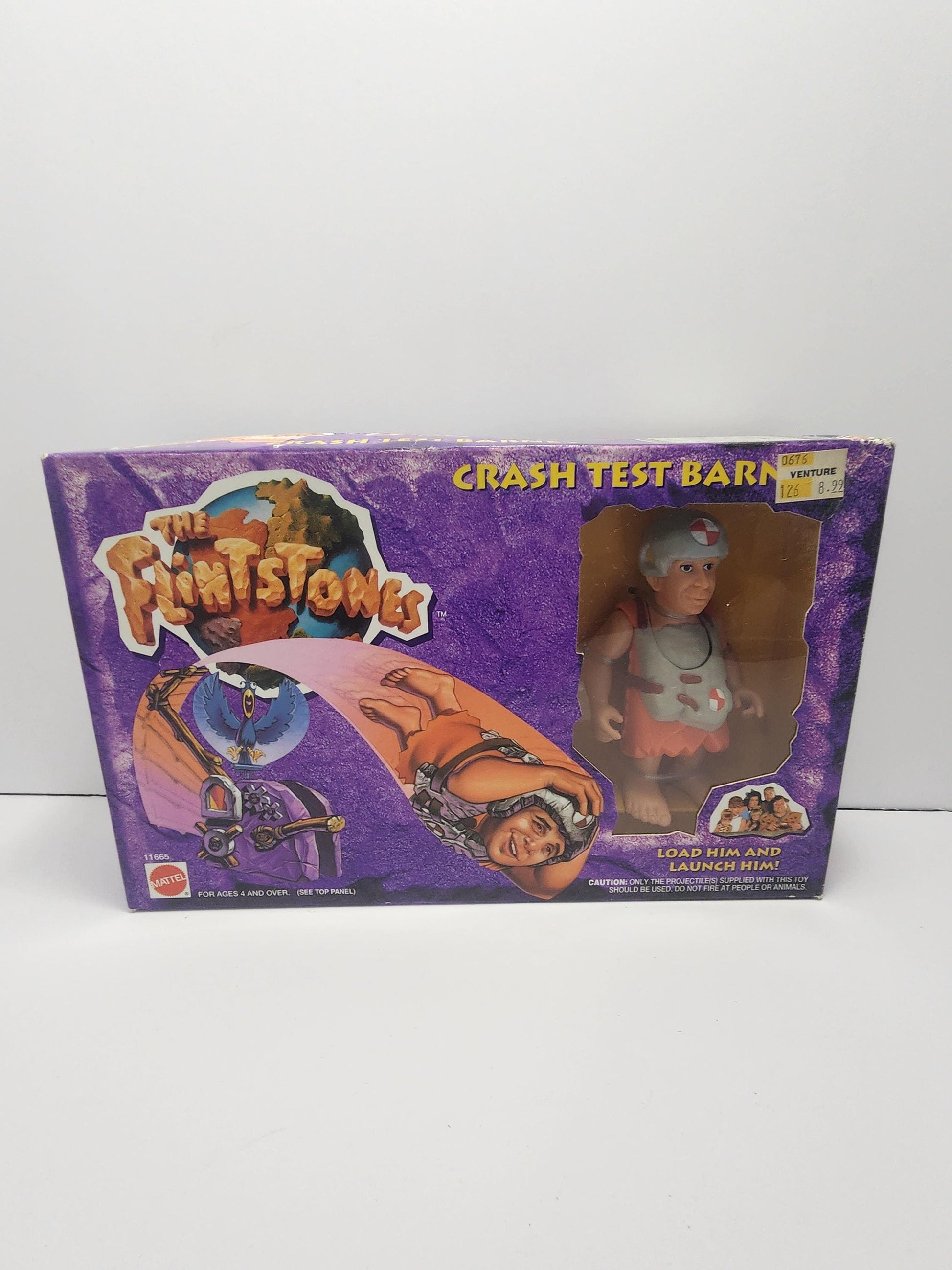 Flintstones Crash Test Barney 1993 Action Figure SEALED - Flintstones - Barney - Flintstones Gifts - Flintstones Toys - Action Figures