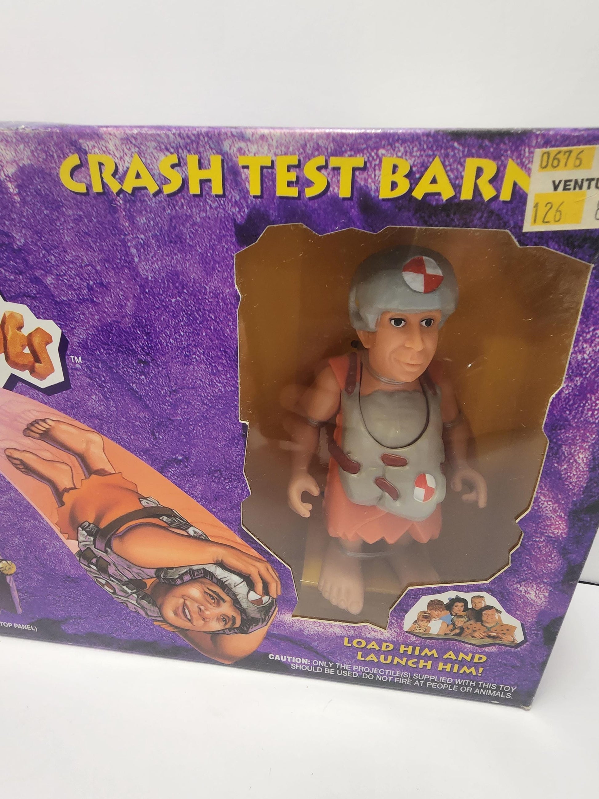 Flintstones Crash Test Barney 1993 Action Figure SEALED - Flintstones - Barney - Flintstones Gifts - Flintstones Toys - Action Figures
