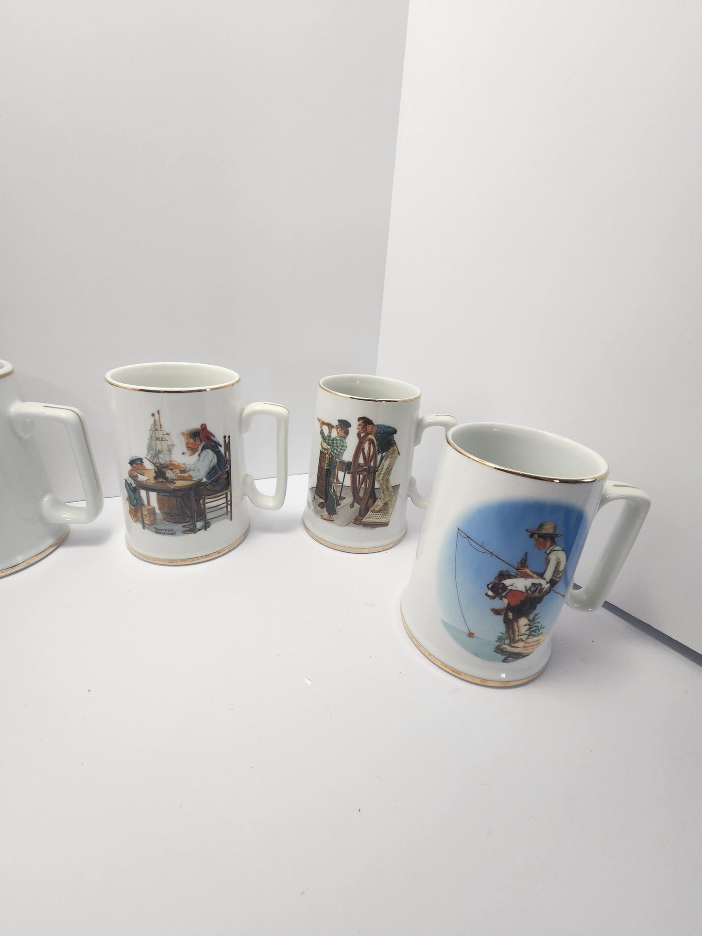 Norman Rockwell Coffee Mugs Lot of 2 - Mugs - Coffee - Coffee Mugs - Holidays - Christmas - Christmas Mugs - Santa - Norman Rockwell