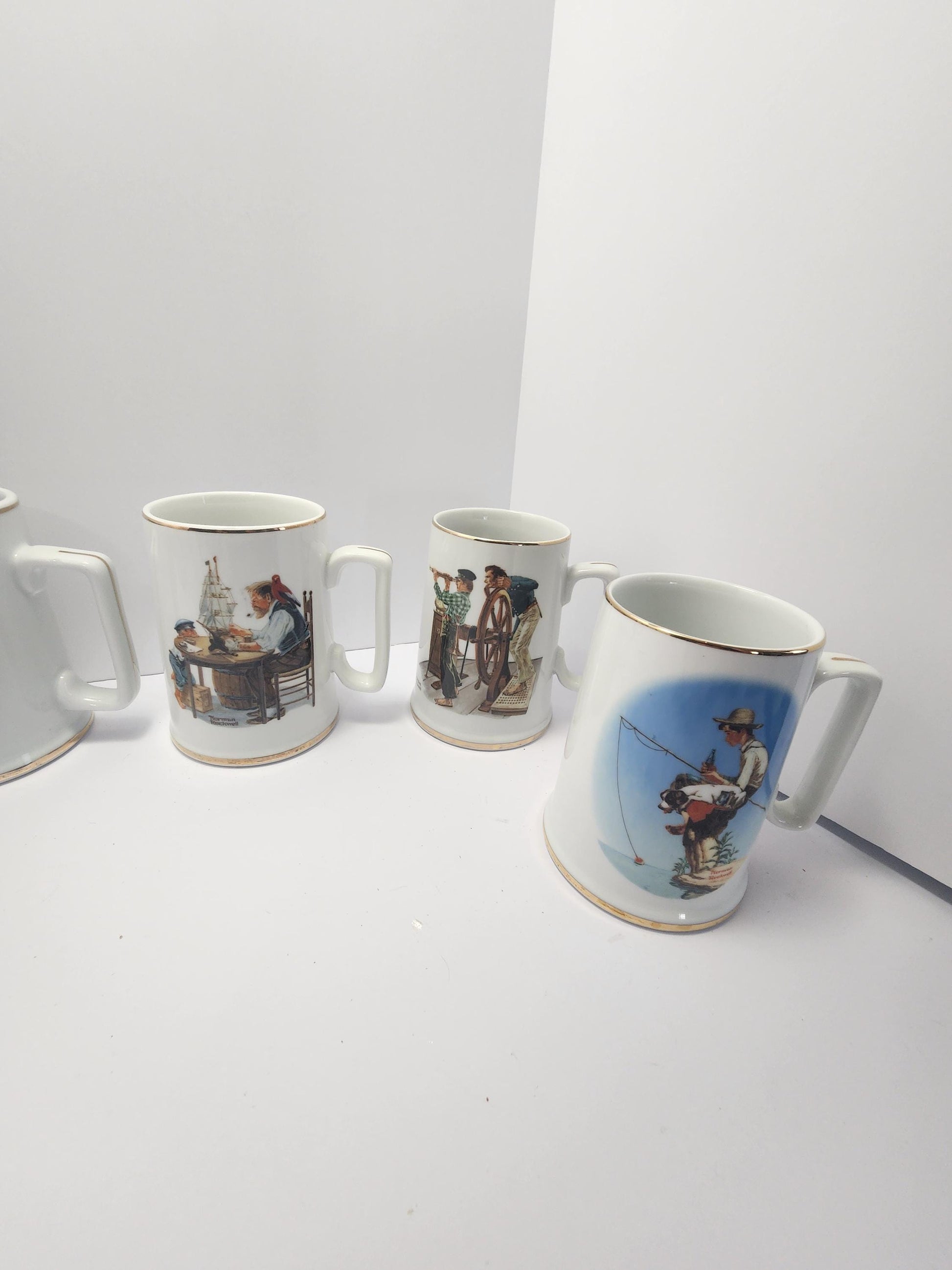 Norman Rockwell Coffee Mugs Lot of 2 - Mugs - Coffee - Coffee Mugs - Holidays - Christmas - Christmas Mugs - Santa - Norman Rockwell