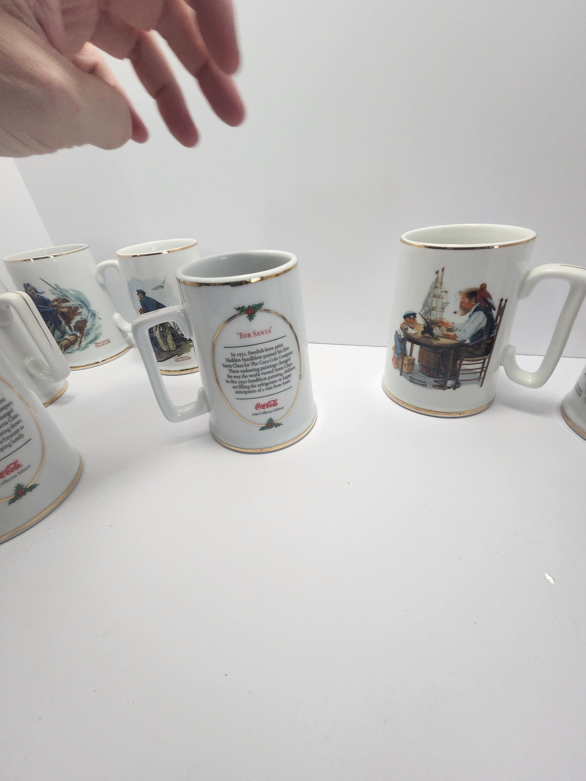 Norman Rockwell Coffee Mugs Lot of 2 - Mugs - Coffee - Coffee Mugs - Holidays - Christmas - Christmas Mugs - Santa - Norman Rockwell