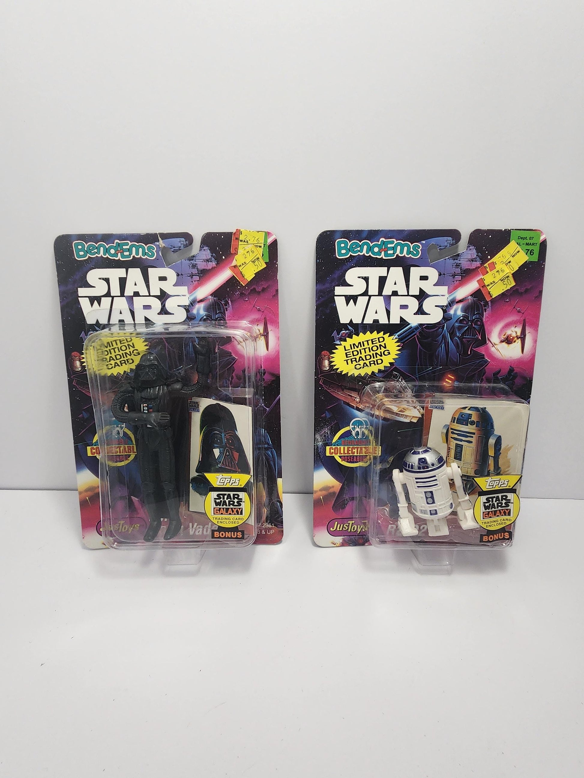 Star Wars 1993 Just Play Bendem Action Figures Sealed - R2D2 - Darth Vader - Star Wars - Vintage Toys - Bendy Toys - Bendable Figures