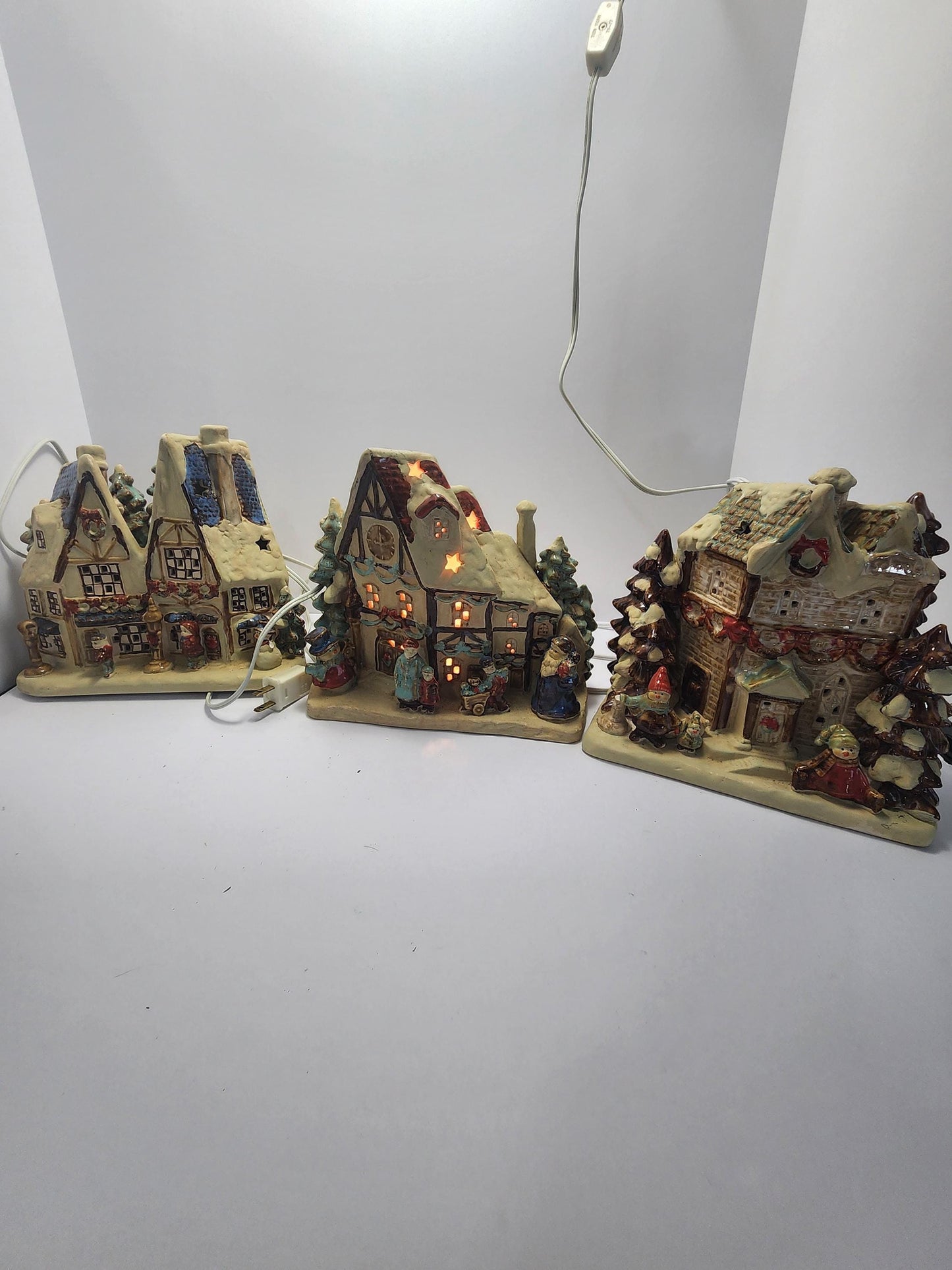 Ceramic Christmas Village Light Up Houses - Village - Village Houses - Christmas - Christmas Village - Light Up House - Christmas Decor