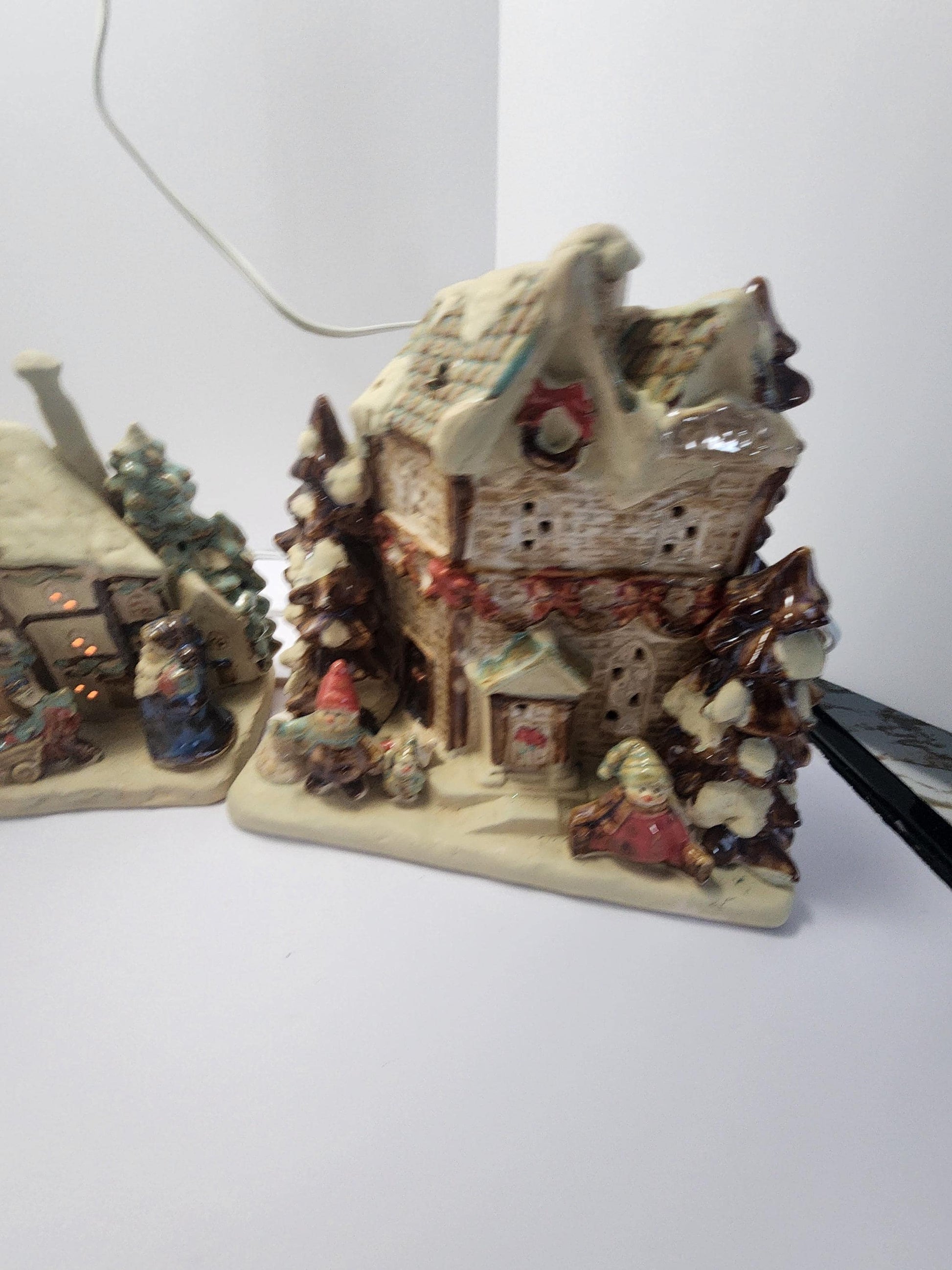Ceramic Christmas Village Light Up Houses - Village - Village Houses - Christmas - Christmas Village - Light Up House - Christmas Decor