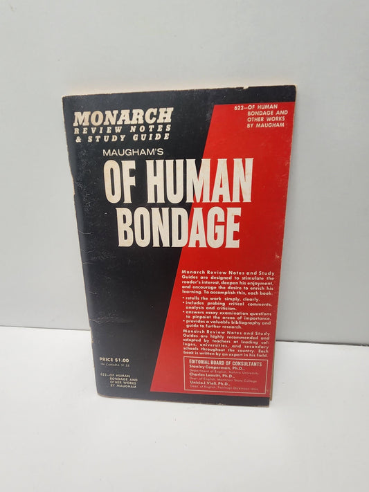 Monarch Review Notes & Study Guide for W. Somerset Maugham's novel, Of Human Bondage - Bondage - Books - Monarch Review - Somerset Maugham