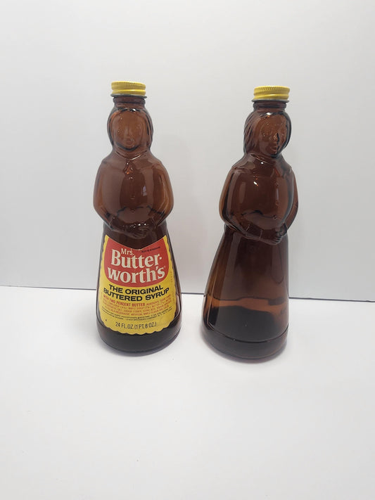Vintage Mrs Butterworths Syrup Glass Container - Butterworth - Syrup - Vintage Food - Collectable Glass - Glass Jar - Food Container