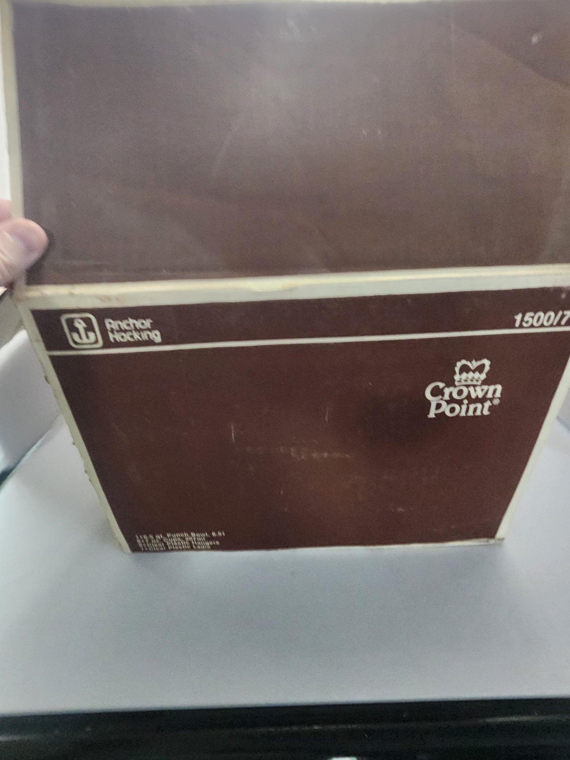 Anchor Hocking Crown Point Complete 12 Piece Set Punch Bowl Laddle Cups - Anchor Hocking - Crowne Point - Punch Bowls - Glass Set - Kicthen