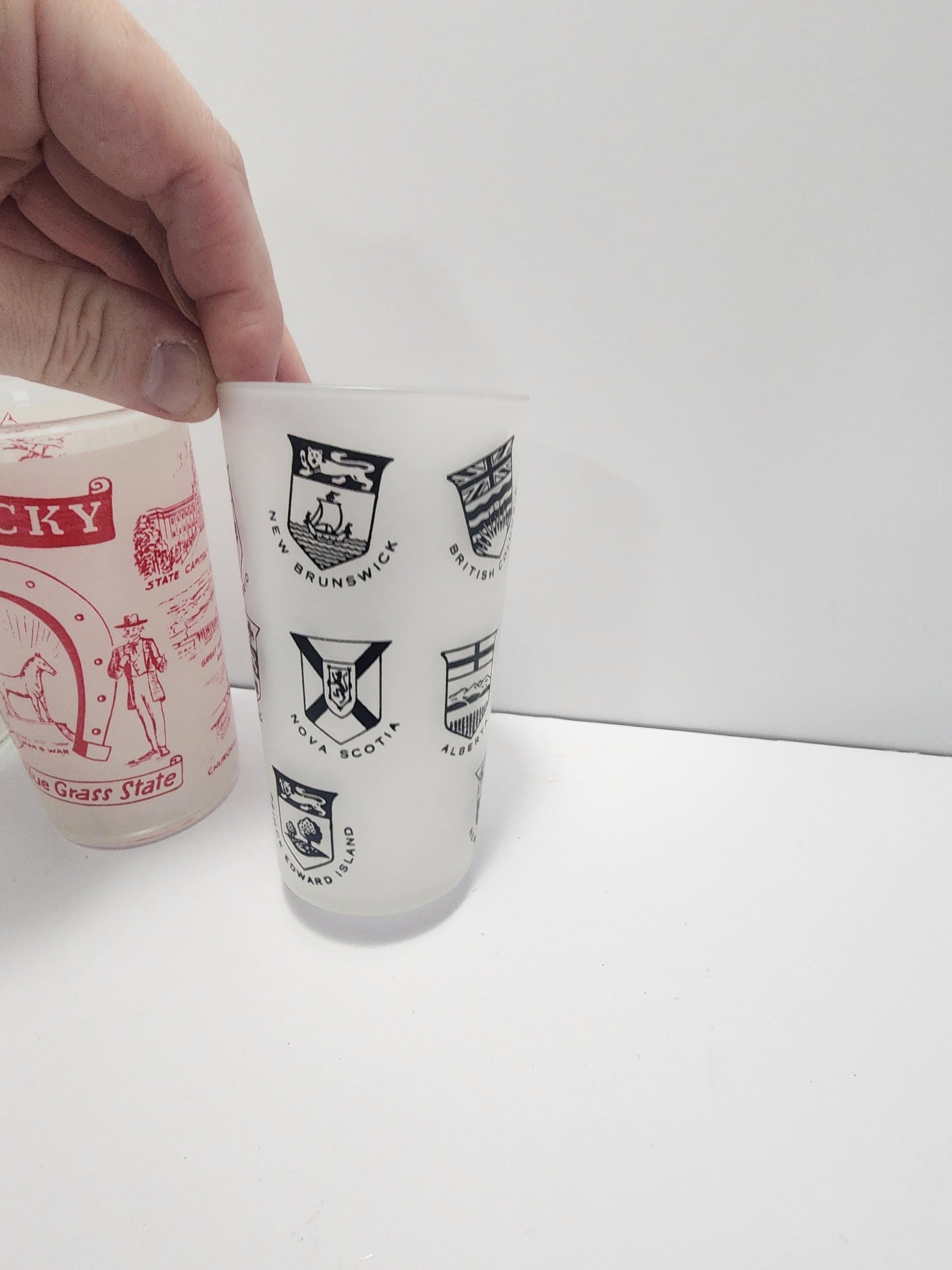 State Character Vintage Glasses - Salt Lake City - Utah - Michigan - Kentucky - Canada - Souvenir- Glasses - Tumblers - Vintage Glasses