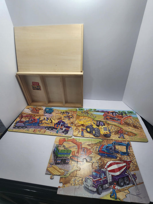 Construction Big Puzzles Lot of 3 - Floor Puzzles - Puzzle Set - Construction - Construction Toys - Kids Puzzles - Cars - Toy Cars