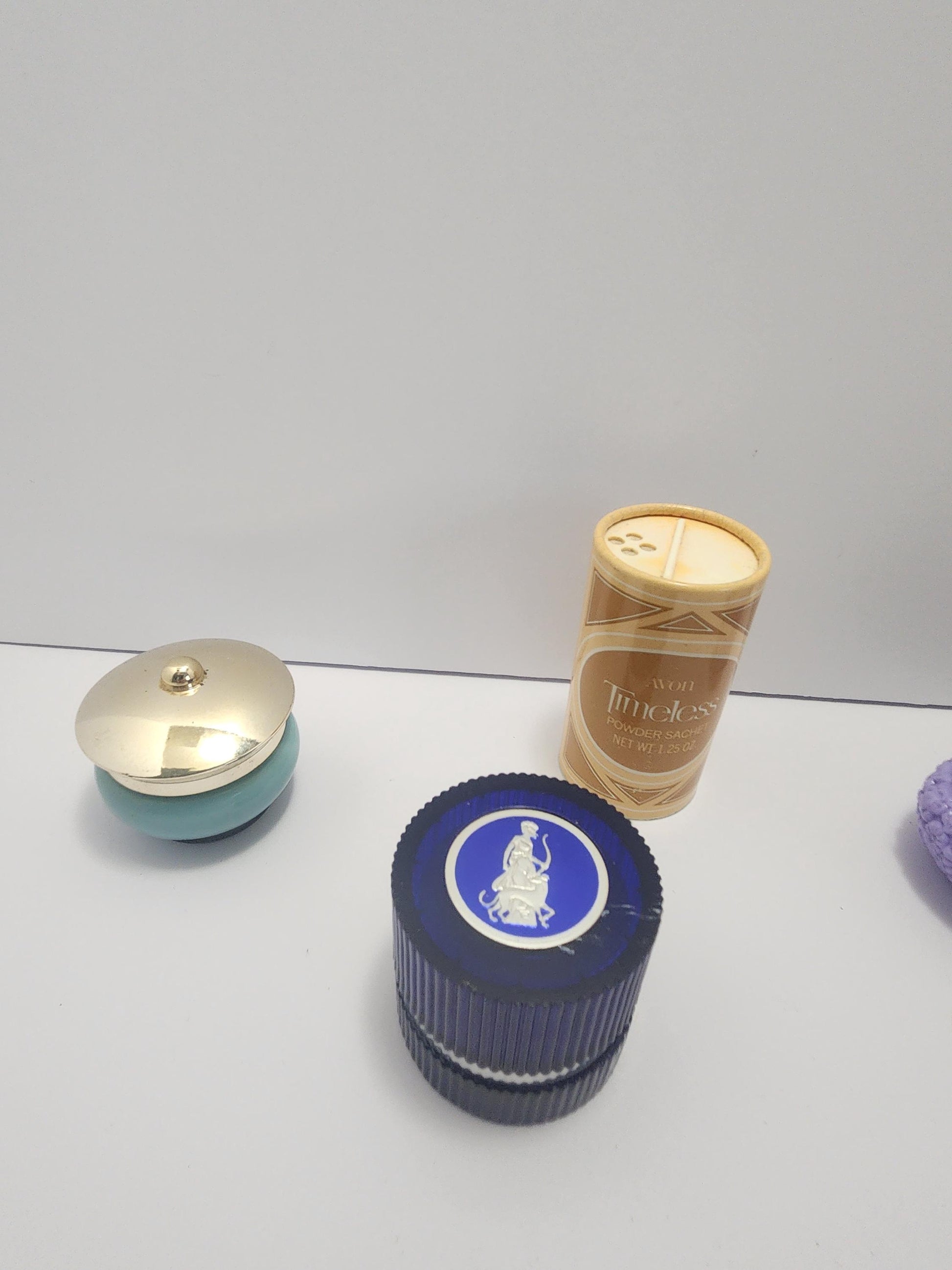 Avon Flower Satchel Powder & Cream Holders LOT - Avon - Avon Powder - Avon Cream - Avon Bottles - Perfume - Cologne