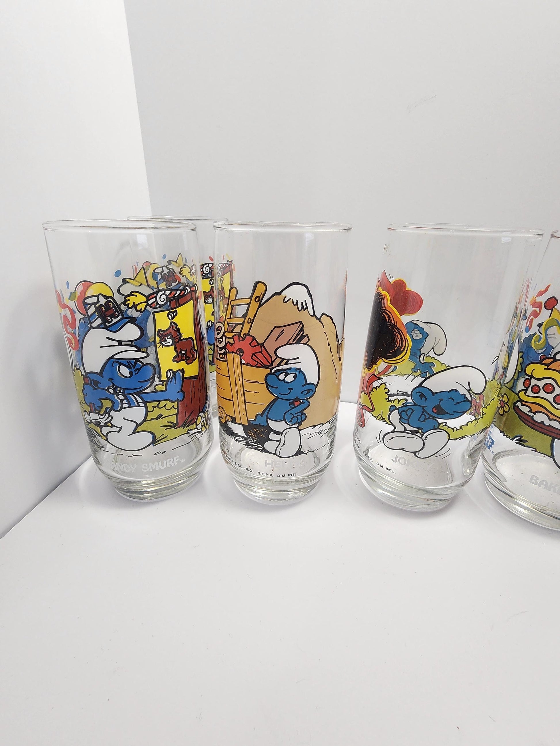 1983 Hardee's Smurfs Glasses - Hardee's Glasses - Vintage Smurfs - Smurfs Glasses