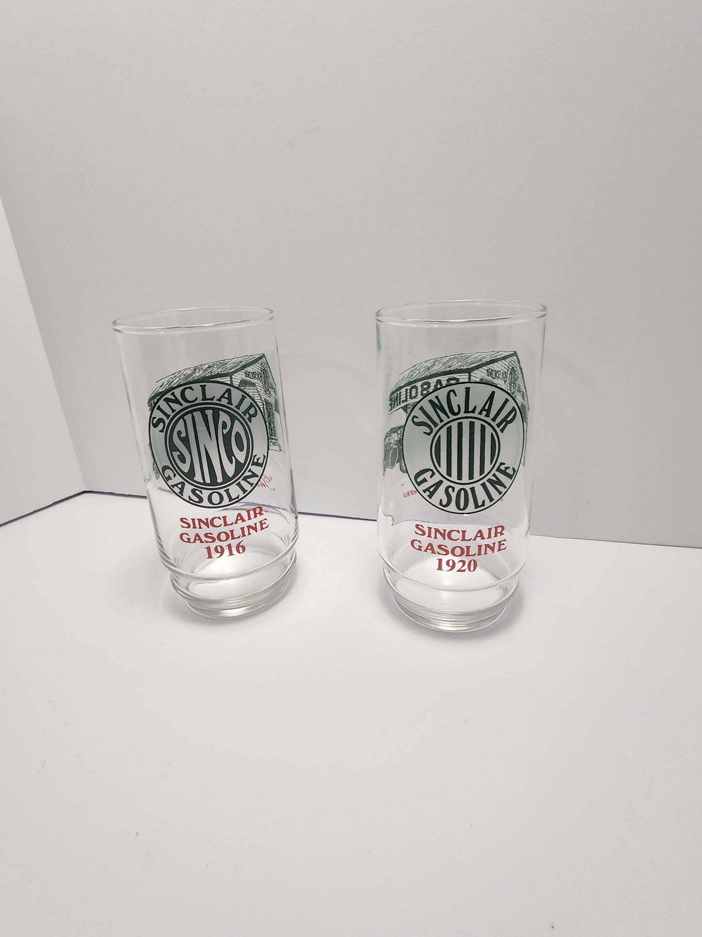 Sinclair Glass - 1919 Sinclair Glass - Through The Years Sinclair Glass - Vintage Gasoline - Sinclair - Sinclair Memorbilla - Sinclair Glass