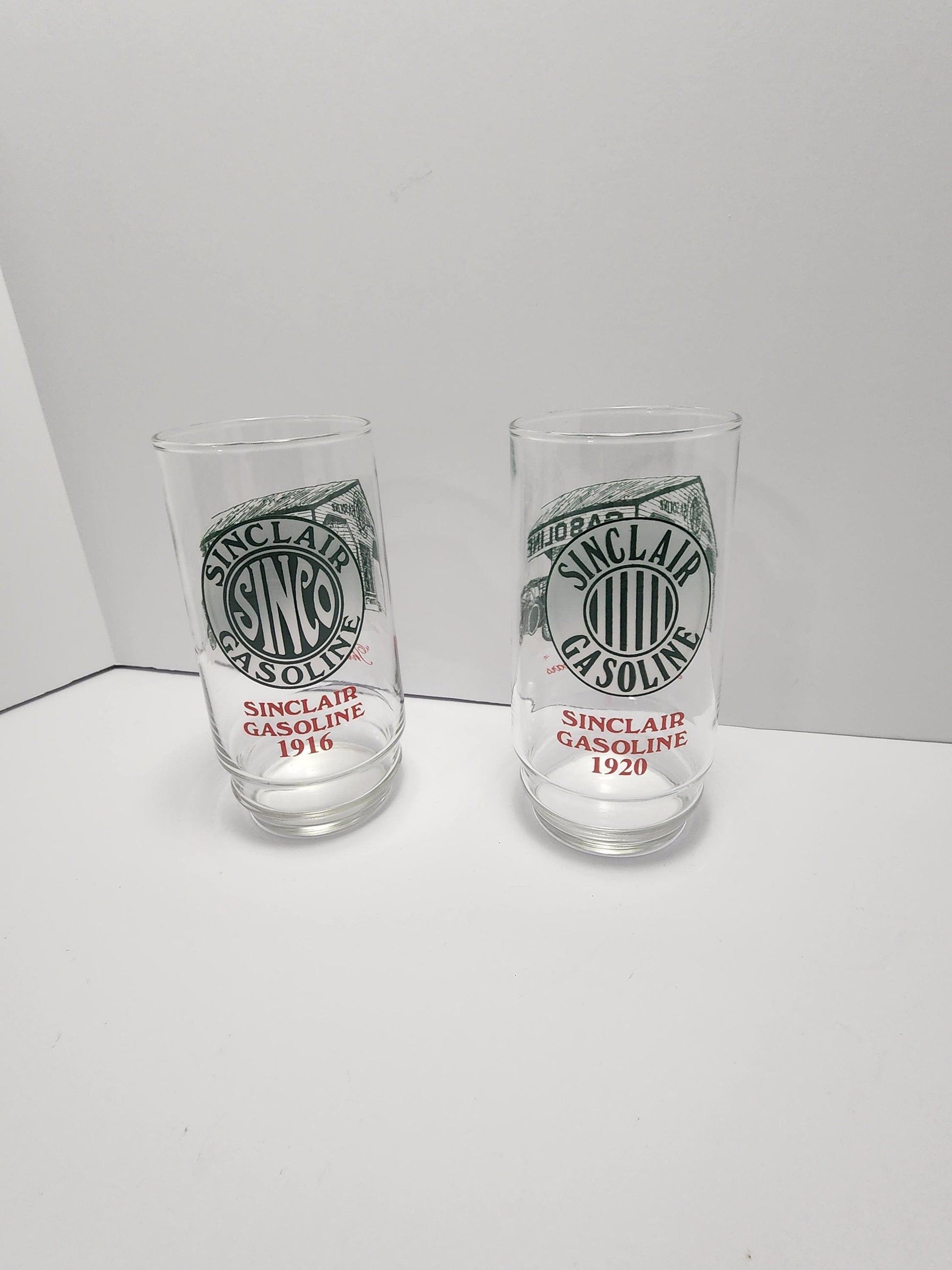 Sinclair Glass - 1919 Sinclair Glass - Through The Years Sinclair Glass - Vintage Gasoline - Sinclair - Sinclair Memorbilla - Sinclair Glass