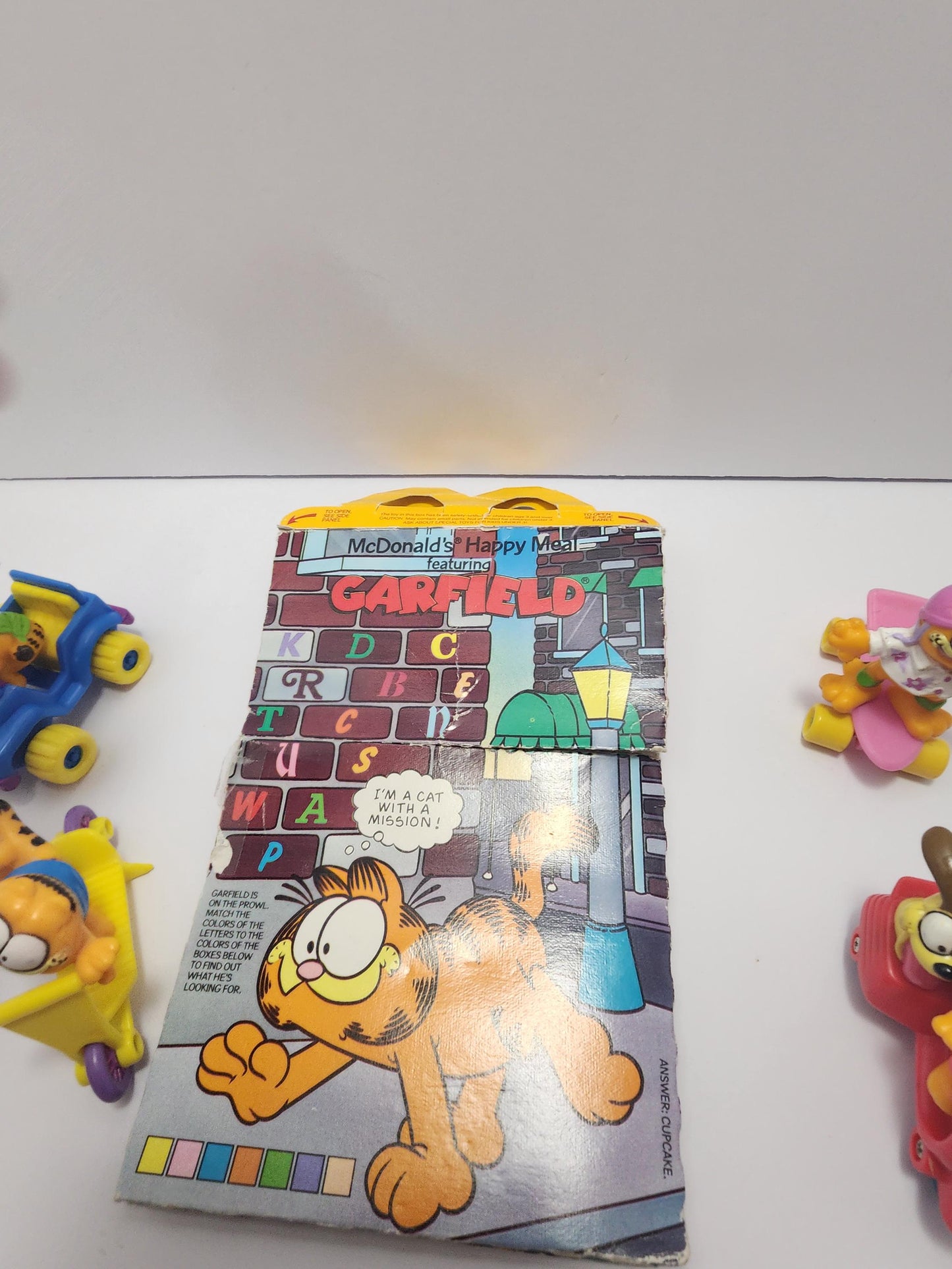 1989 Garfield Complete Set of 4 Figures - Happy Meal Toys - Mcdonalds - Garfield - Garfield Toys - Mcdonalds Toys - 1980s - Vintage Toys