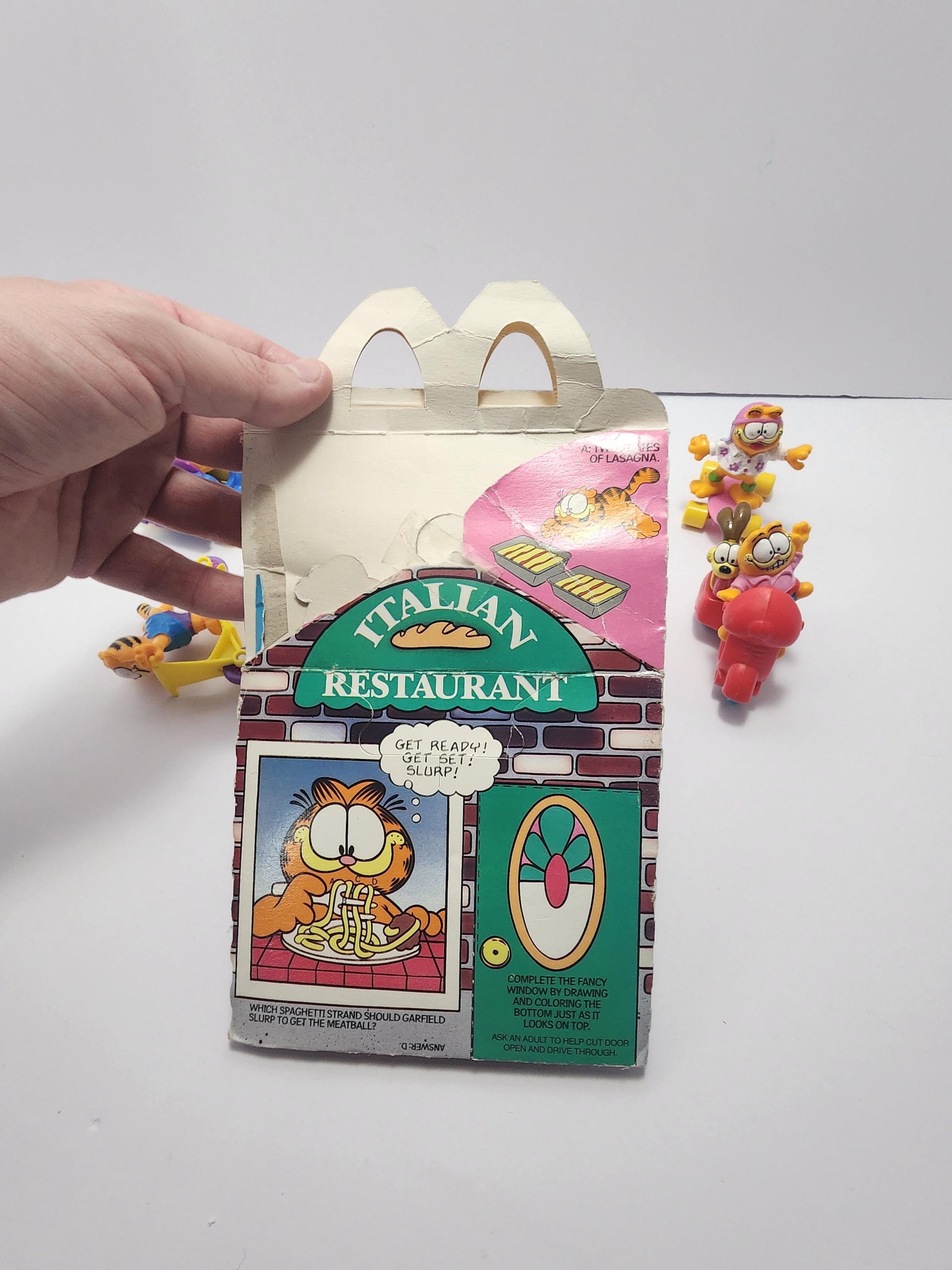 1989 Garfield Complete Set of 4 Figures - Happy Meal Toys - Mcdonalds - Garfield - Garfield Toys - Mcdonalds Toys - 1980s - Vintage Toys