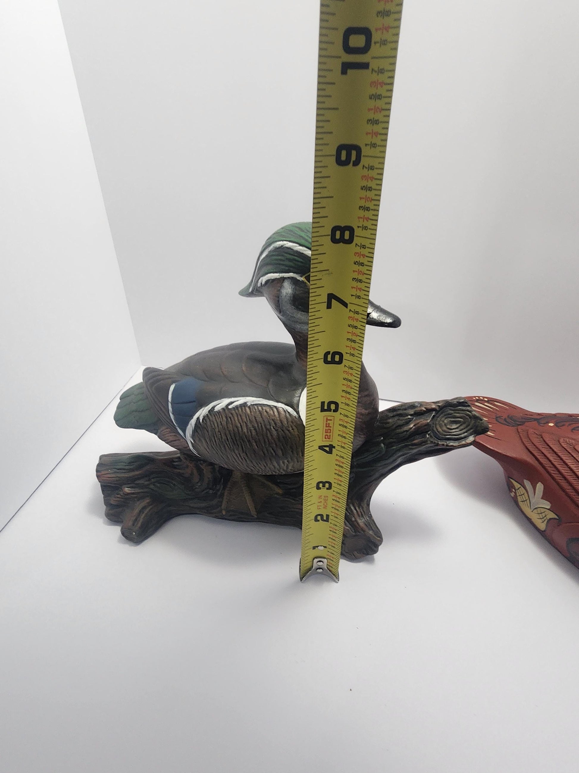 1979 Emily Handpainted Ceramic Wood Duck - Vintage Ceramic Mexican Red Duck - Folk Art - Ceramic Figurines - Vintage Figurines - Ducks