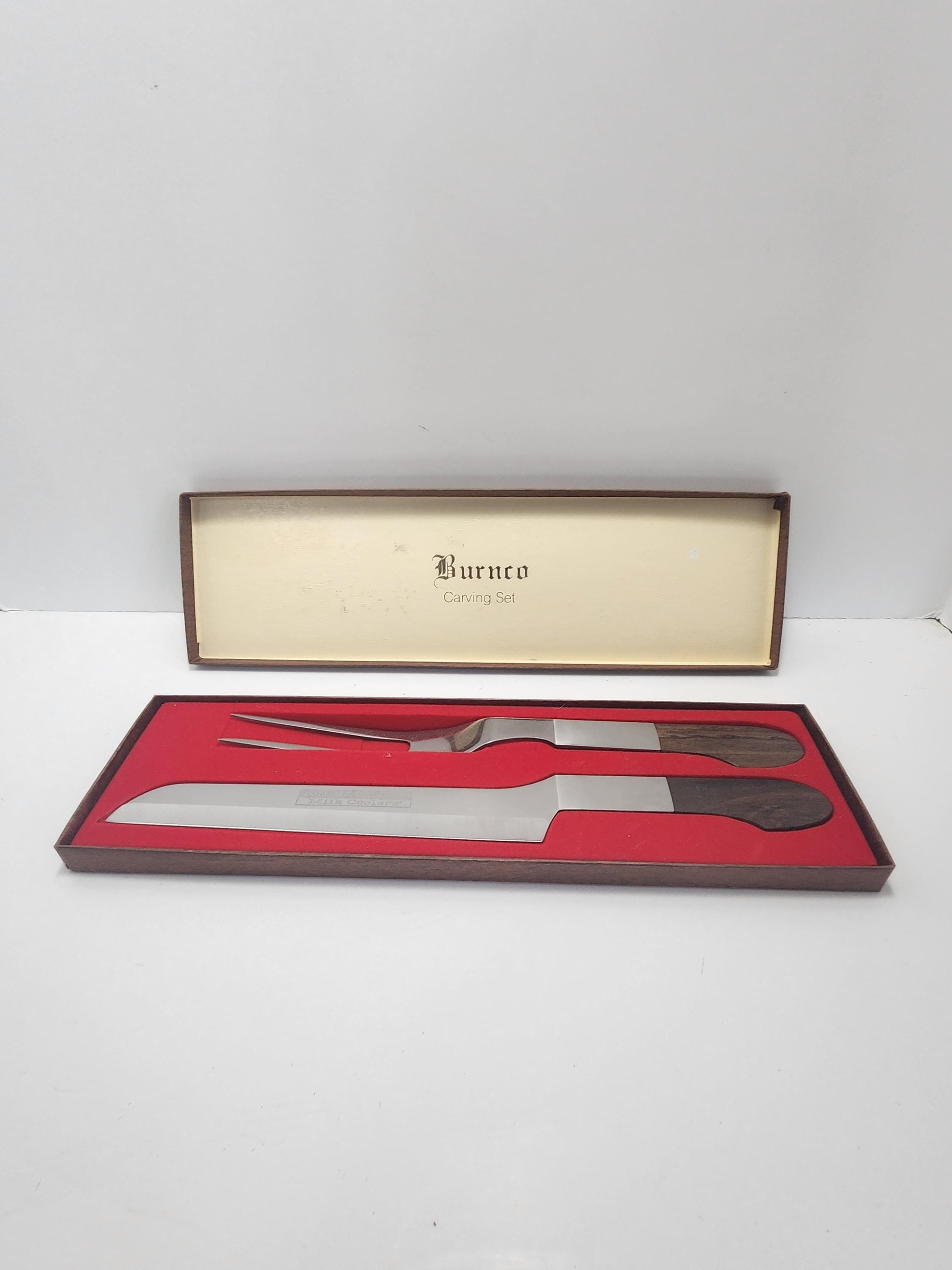 Vintage Burnco Knives Carving Set Stainless Steel Made In Japan MCM - Carving - Carving Set - Burnco - Stainless Steel - Kitcheb Supplies