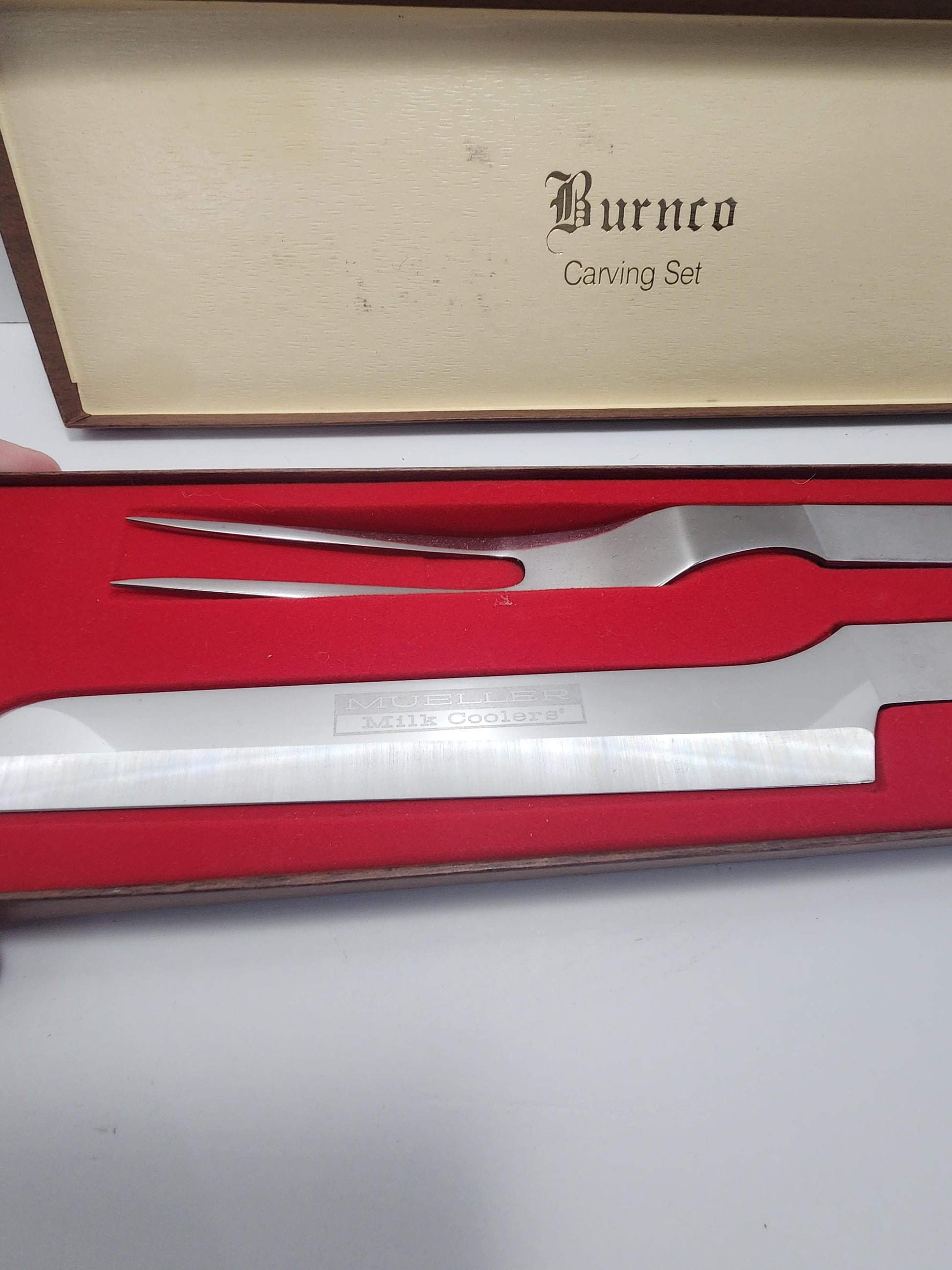Vintage Burnco Knives Carving Set Stainless Steel Made In Japan MCM - Carving - Carving Set - Burnco - Stainless Steel - Kitcheb Supplies