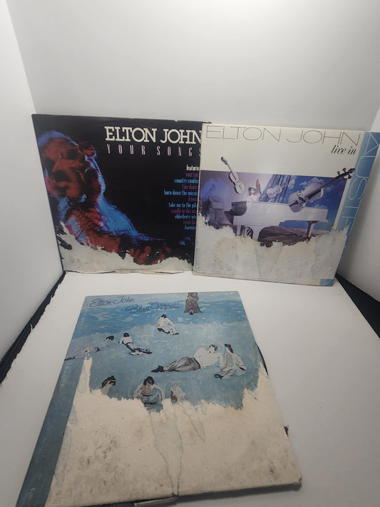 Elton John AGED Vintage Vinyl Records LOT of 3 - Elton John - Vintage Music - Music - LPs - LP Records - Vinyl - Vinyl Records
