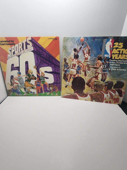 Vintage 1960s Sports Records - 25 Years Of NBA - 1960s Sports - Records - Sports Records - NBA- Sports Broadcast - Vinyl - Vinyl Records