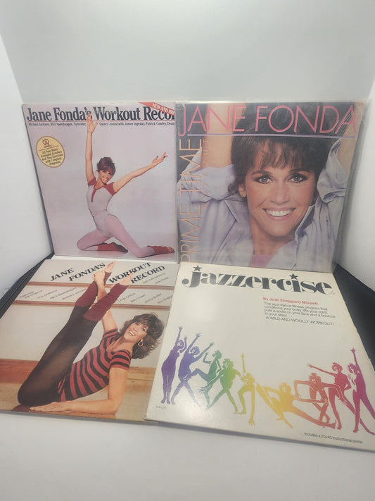 Jane Fonda Vintage 1970s Vinyl Record Workouts LOT Of 4 - Vinyl - Viny Records - LPs - LP Records - Records - Jane Fonda - Workout