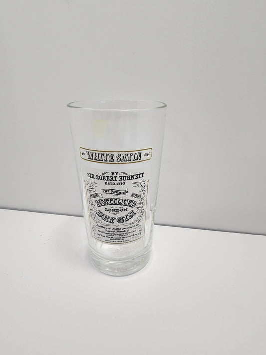 Vintage Prohibitionism Drinking Glass White Satin Distilled Dry Gin - Gin - Dry Gin - Satin Gin - Prohibition - Prohibitionism - Barware