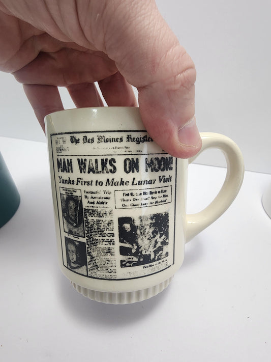 Man Walks On The Moon Vintage Newspaper Advertisment Coffee Mug - Mugs - Gift Mug - Nasa - Space - Moon - Newspaper - Des Moines