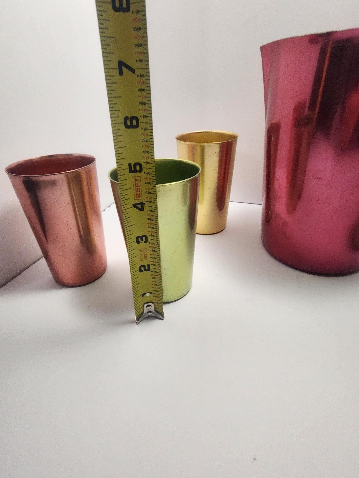 Aluminum Retro Style Tumbler Glasses SET Of 8 - Bascal - Glasses - Tumblers - Retro Kitchen - Colorful - Kitchen - Glasses - Vintage Glasses