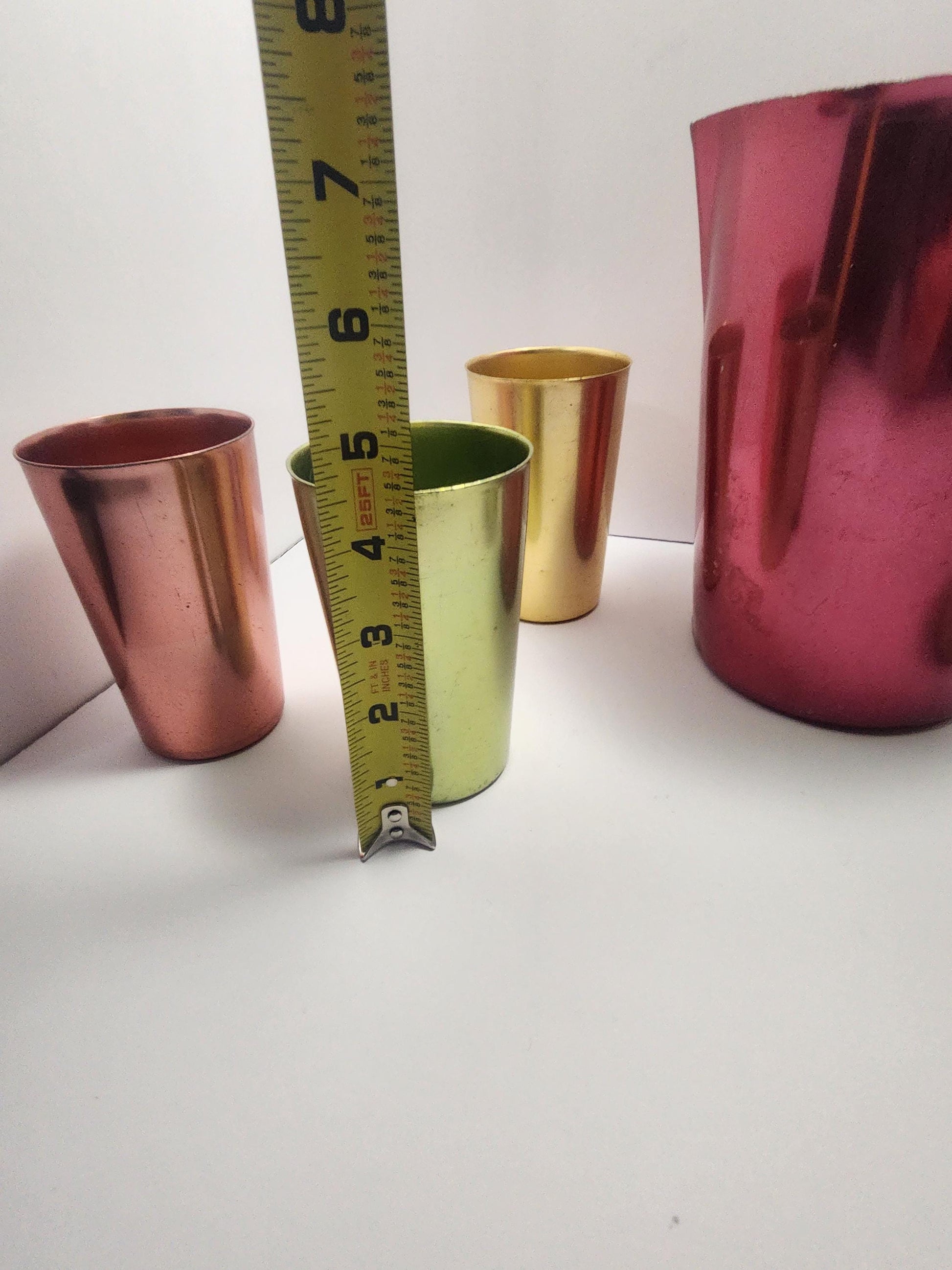 Aluminum Retro Style Tumbler Glasses SET Of 8 - Bascal - Glasses - Tumblers - Retro Kitchen - Colorful - Kitchen - Glasses - Vintage Glasses