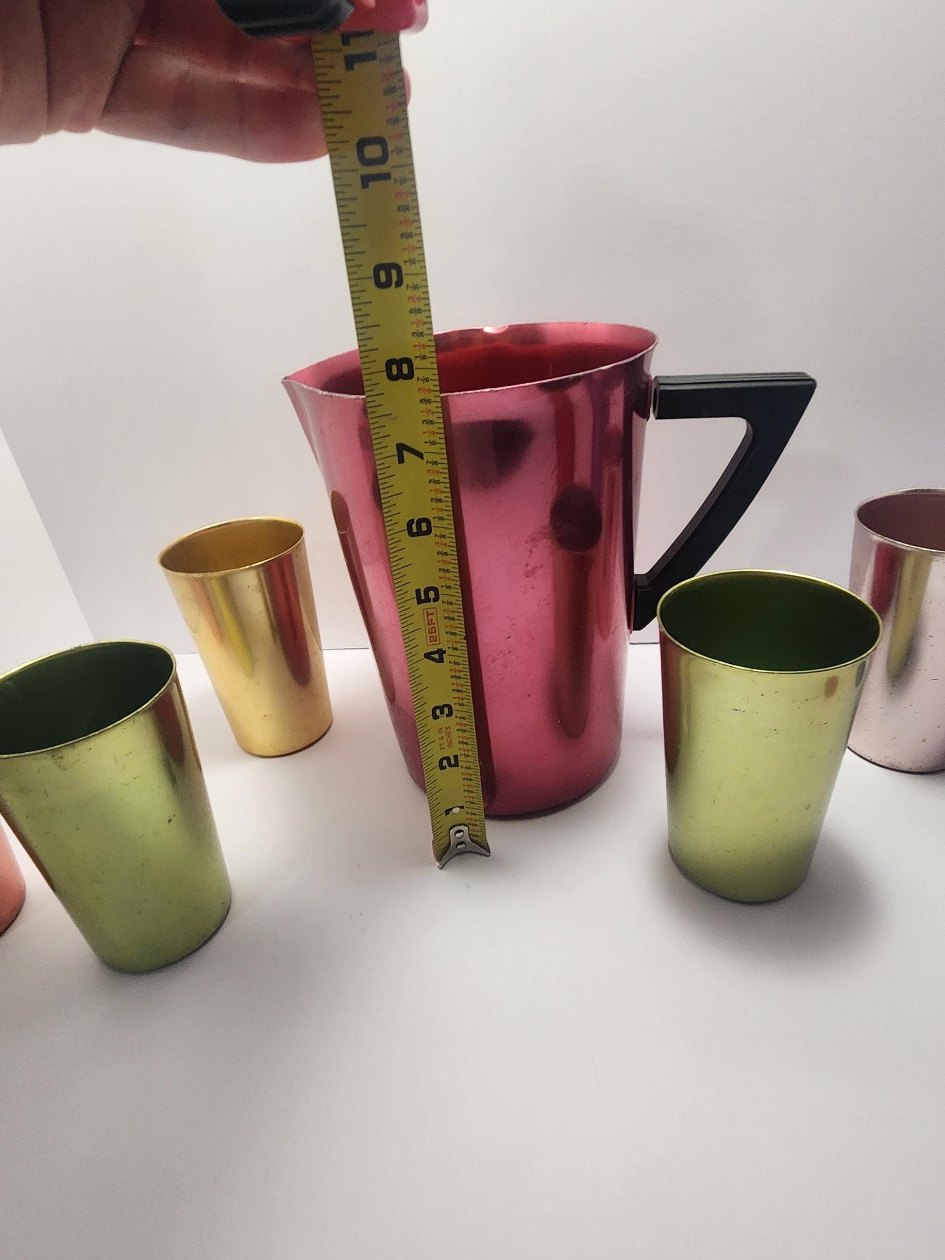 Aluminum Retro Style Tumbler Glasses SET Of 8 - Bascal - Glasses - Tumblers - Retro Kitchen - Colorful - Kitchen - Glasses - Vintage Glasses