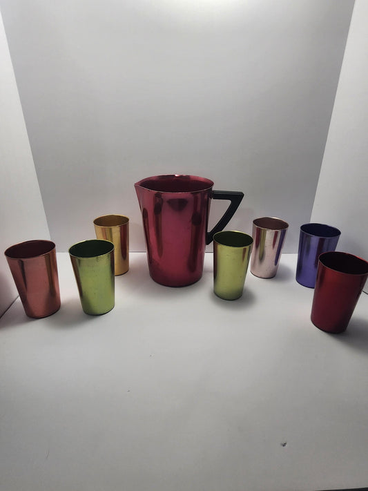 Aluminum Retro Style Tumbler Glasses SET Of 8 - Bascal - Glasses - Tumblers - Retro Kitchen - Colorful - Kitchen - Glasses - Vintage Glasses