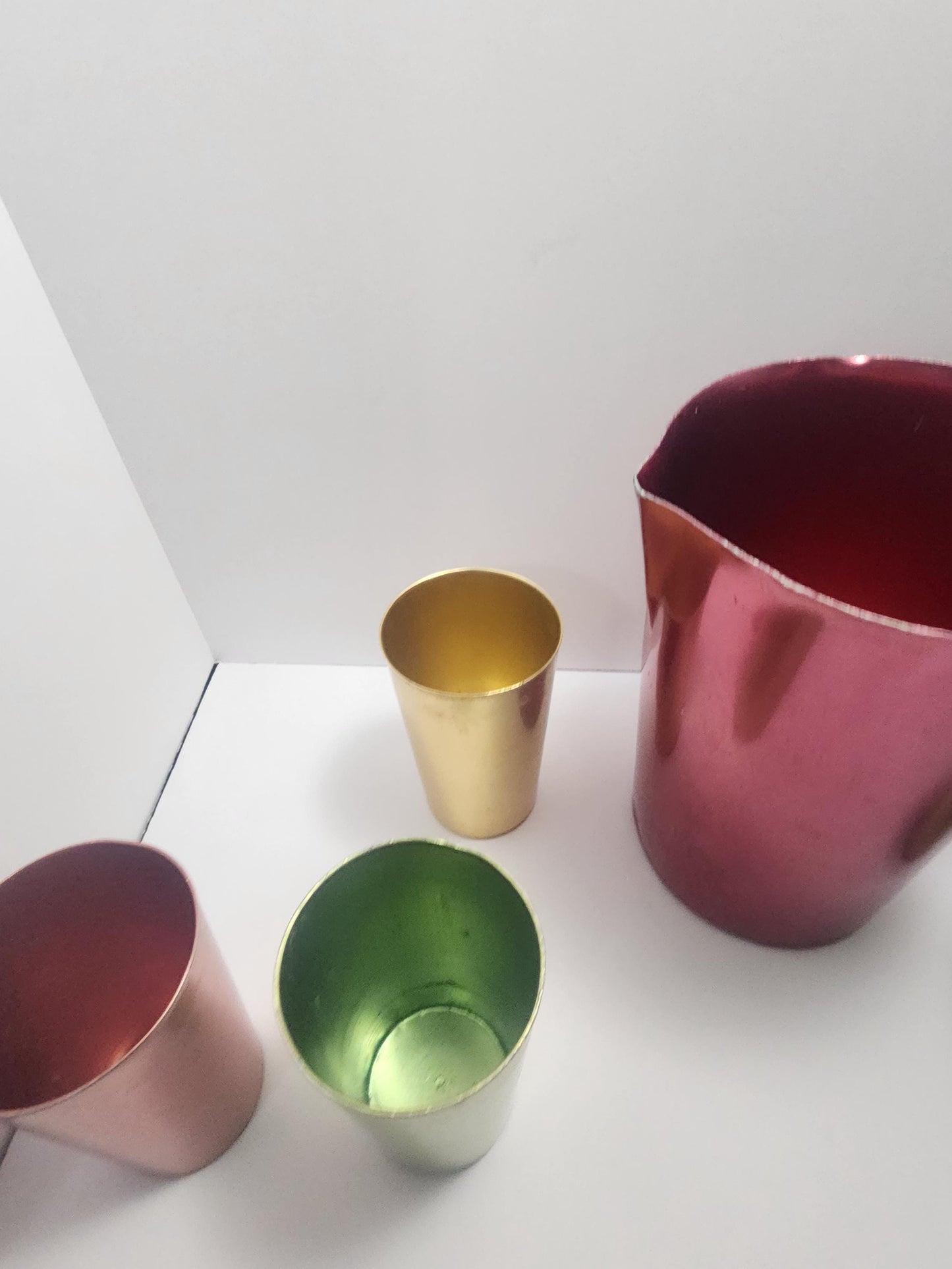 Aluminum Retro Style Tumbler Glasses SET Of 8 - Bascal - Glasses - Tumblers - Retro Kitchen - Colorful - Kitchen - Glasses - Vintage Glasses