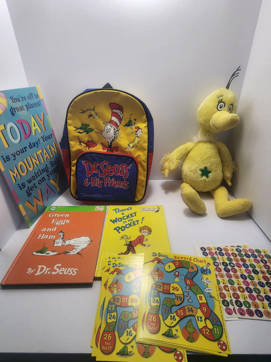 Vintage Classic 1997 Dr Suess Cat In The Hat Small Bookbag Gift Set - Dr Seuss - Bookbag - Dr Seuss Bookbag - Vintage Bags