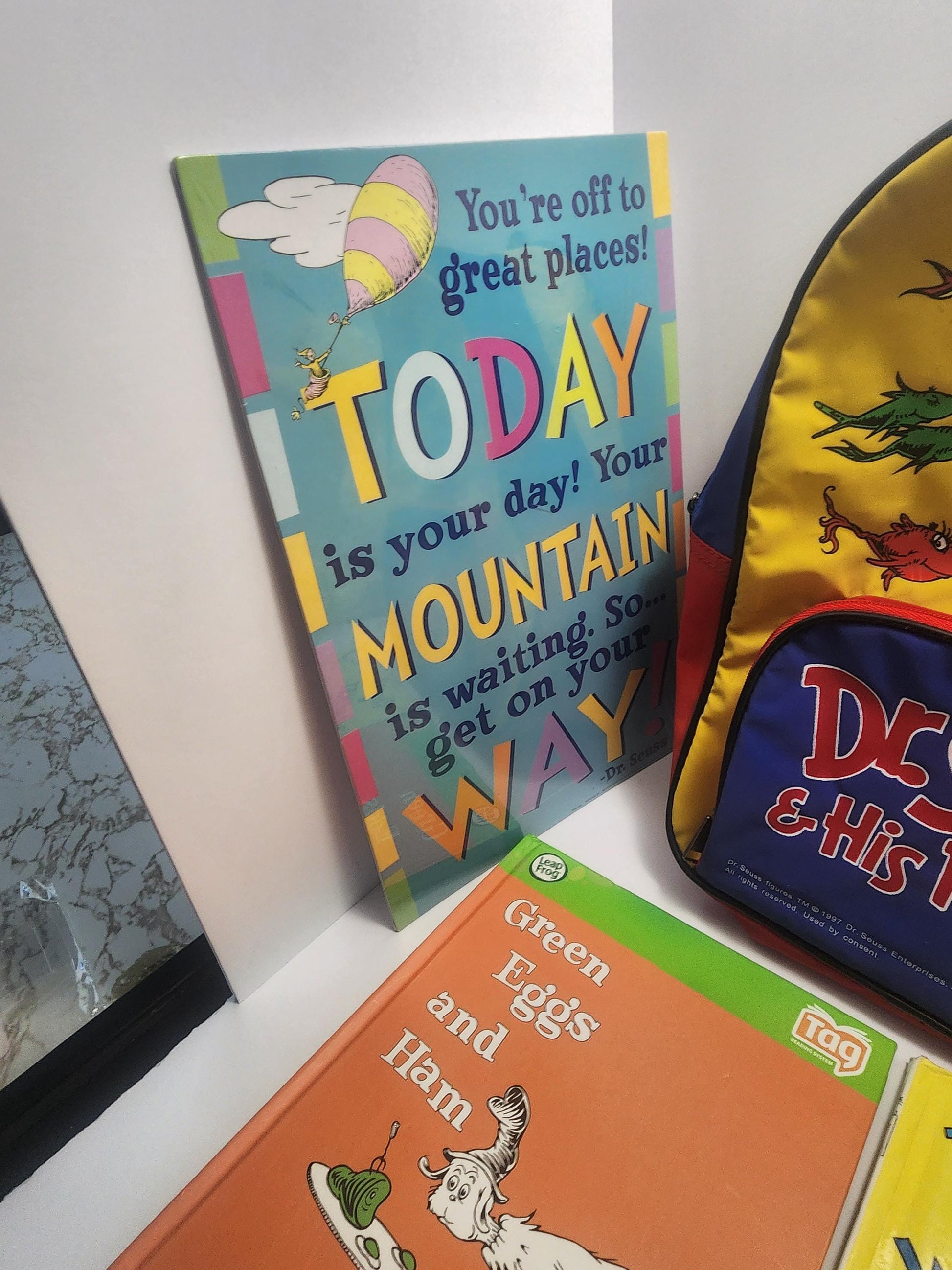 Vintage Classic 1997 Dr Suess Cat In The Hat Small Bookbag Gift Set - Dr Seuss - Bookbag - Dr Seuss Bookbag - Vintage Bags