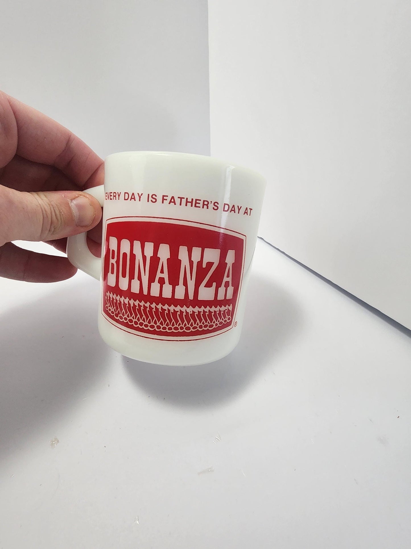Vintage Bonanza Every Day Is Fathers Day Glass Coffee Mug - Mugs - Coffee Mugs - Bonanza - Fire Glass - Fathers Day - Dad - Gifts For Dad