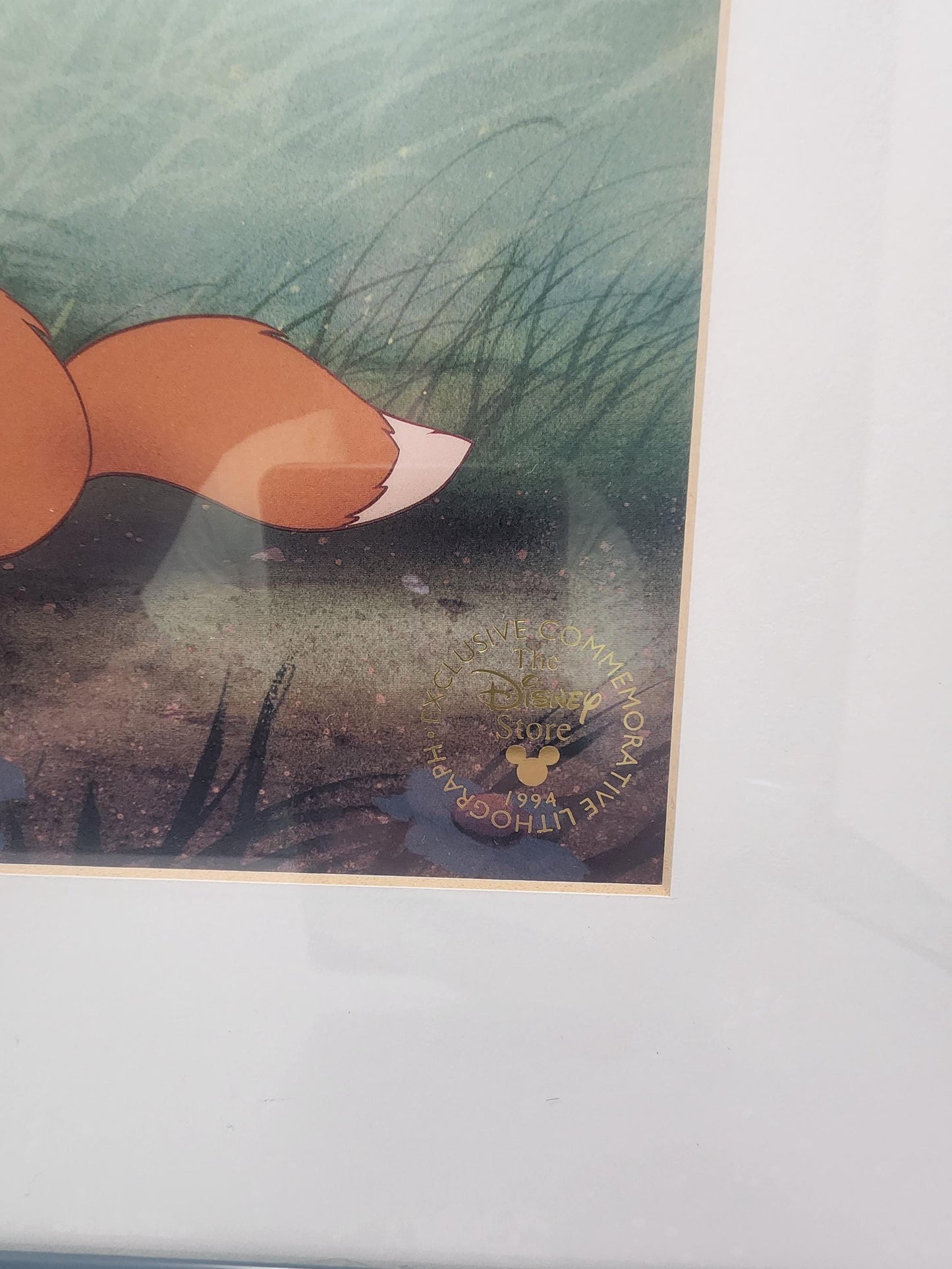 Disney 1990s Collectable Fox And The Hound Lithograph Framed - Frames - Pictures - Disney - Disney Decor - Fox and the Hound - Foxes