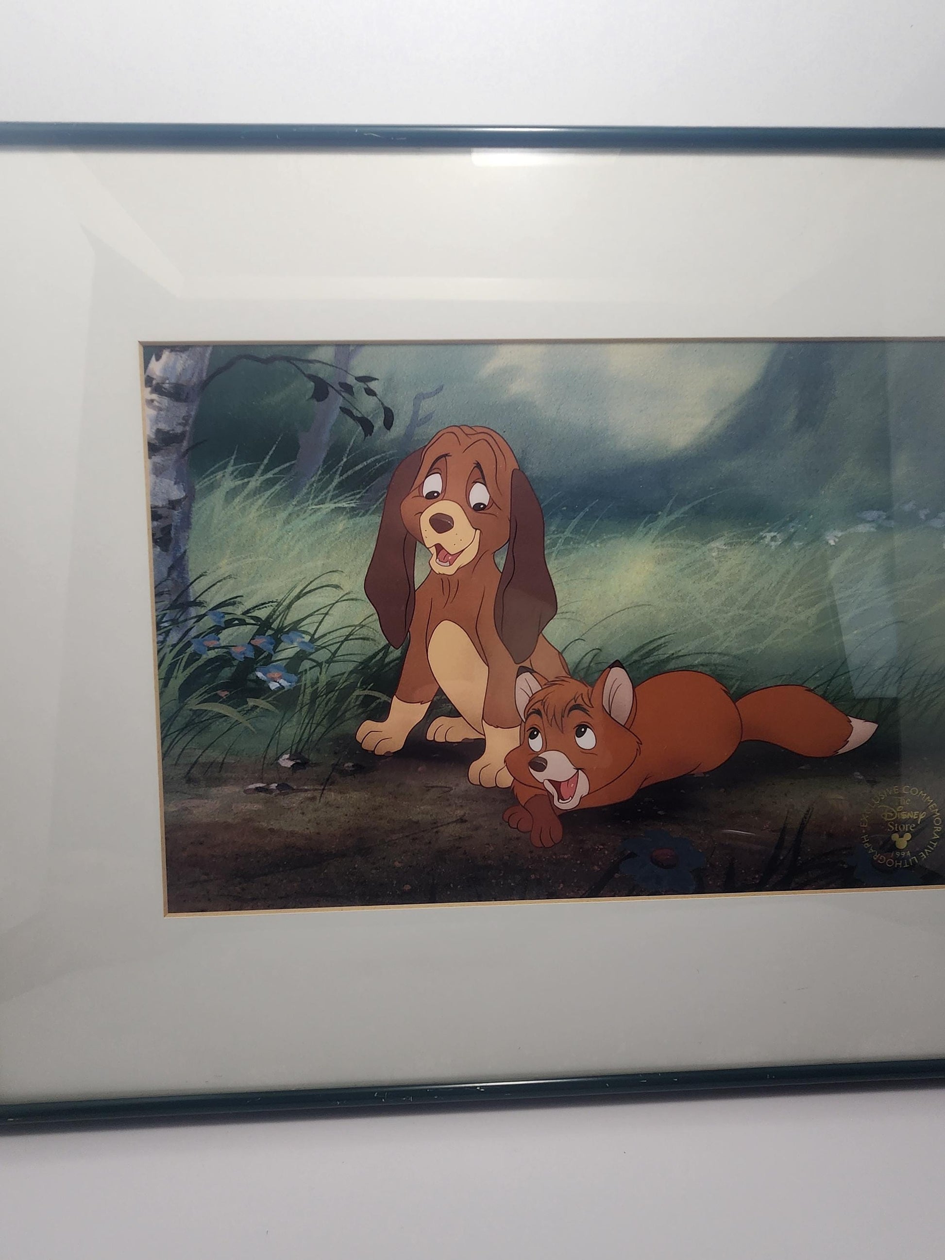 Disney 1990s Collectable Fox And The Hound Lithograph Framed - Frames - Pictures - Disney - Disney Decor - Fox and the Hound - Foxes