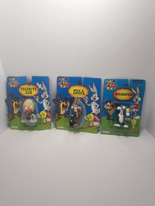 1994 Tyco Warner Brothers Collectable Figures Yosemite Sam Wile E Coyote - Looney Tunes - Looney Toons - Warner Brothers - Tyco - Tyco Toys