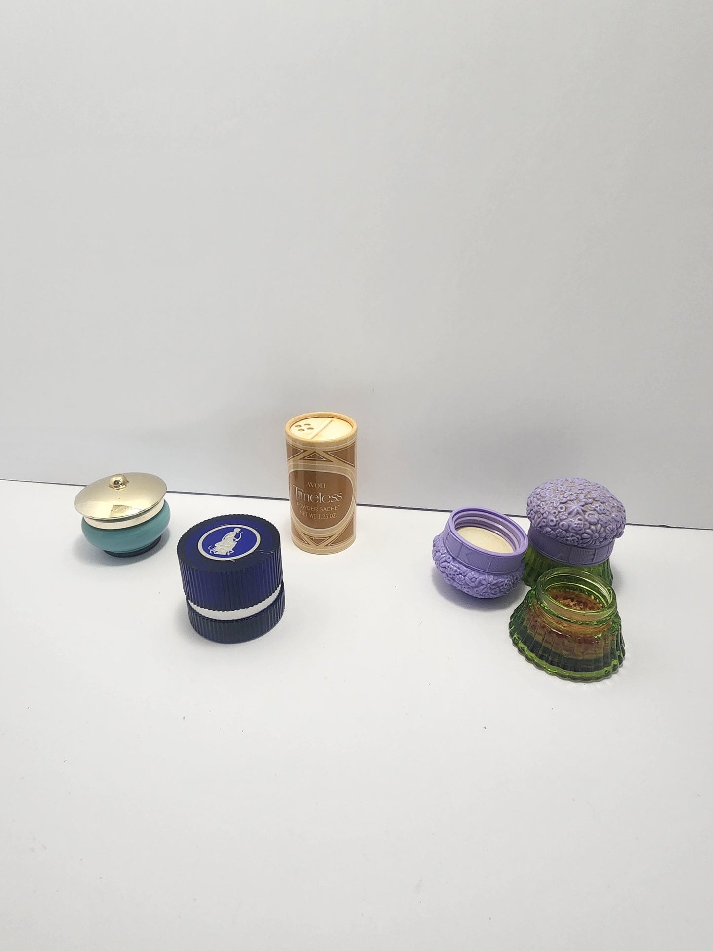 Avon Flower Satchel Powder & Cream Holders LOT - Avon - Avon Powder - Avon Cream - Avon Bottles - Perfume - Cologne