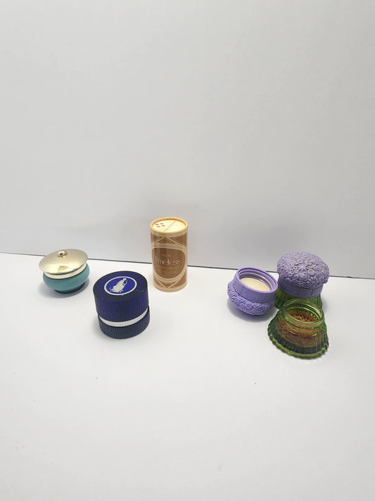 Avon Flower Satchel Powder & Cream Holders LOT - Avon - Avon Powder - Avon Cream - Avon Bottles - Perfume - Cologne